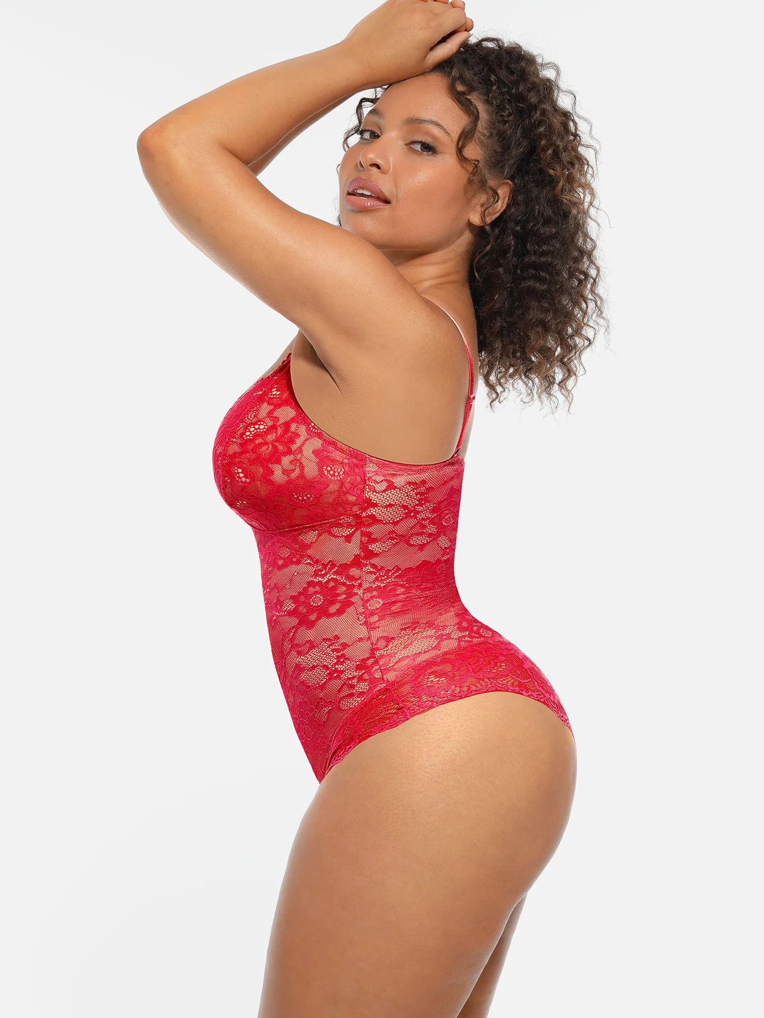 Feelingirl Lace V-Neck Full Body Underwear Bodysuit