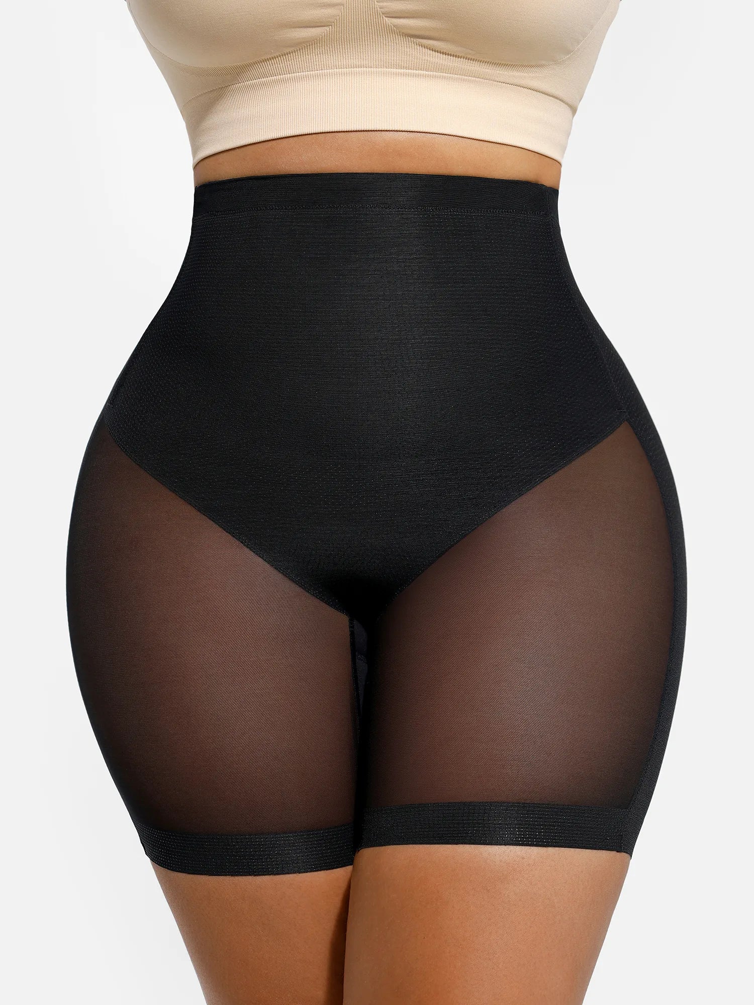 Feelingirl Mesh Tummy Control Bodysuit & Shorts Set