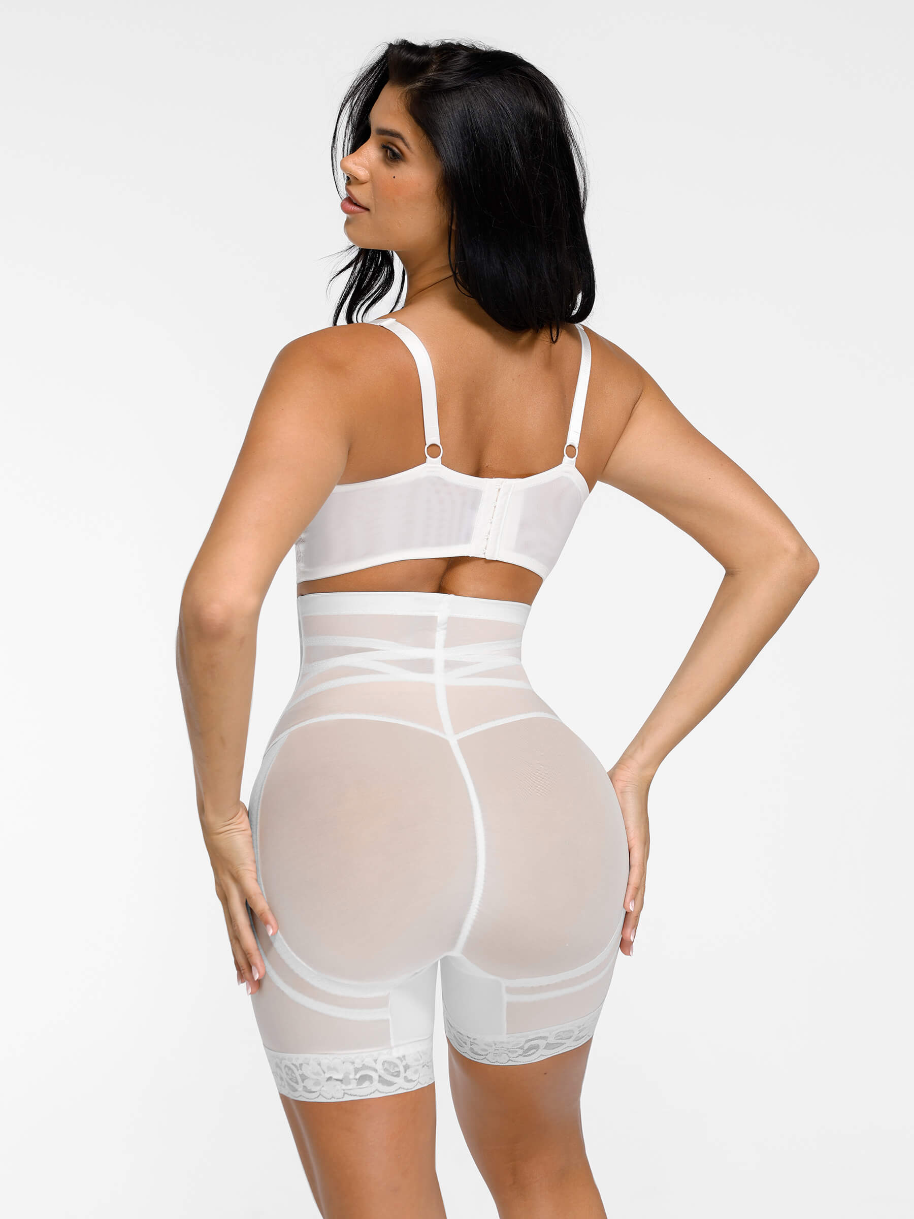 Feelingirl Patterned Lace Breathable Shapewear Shorts