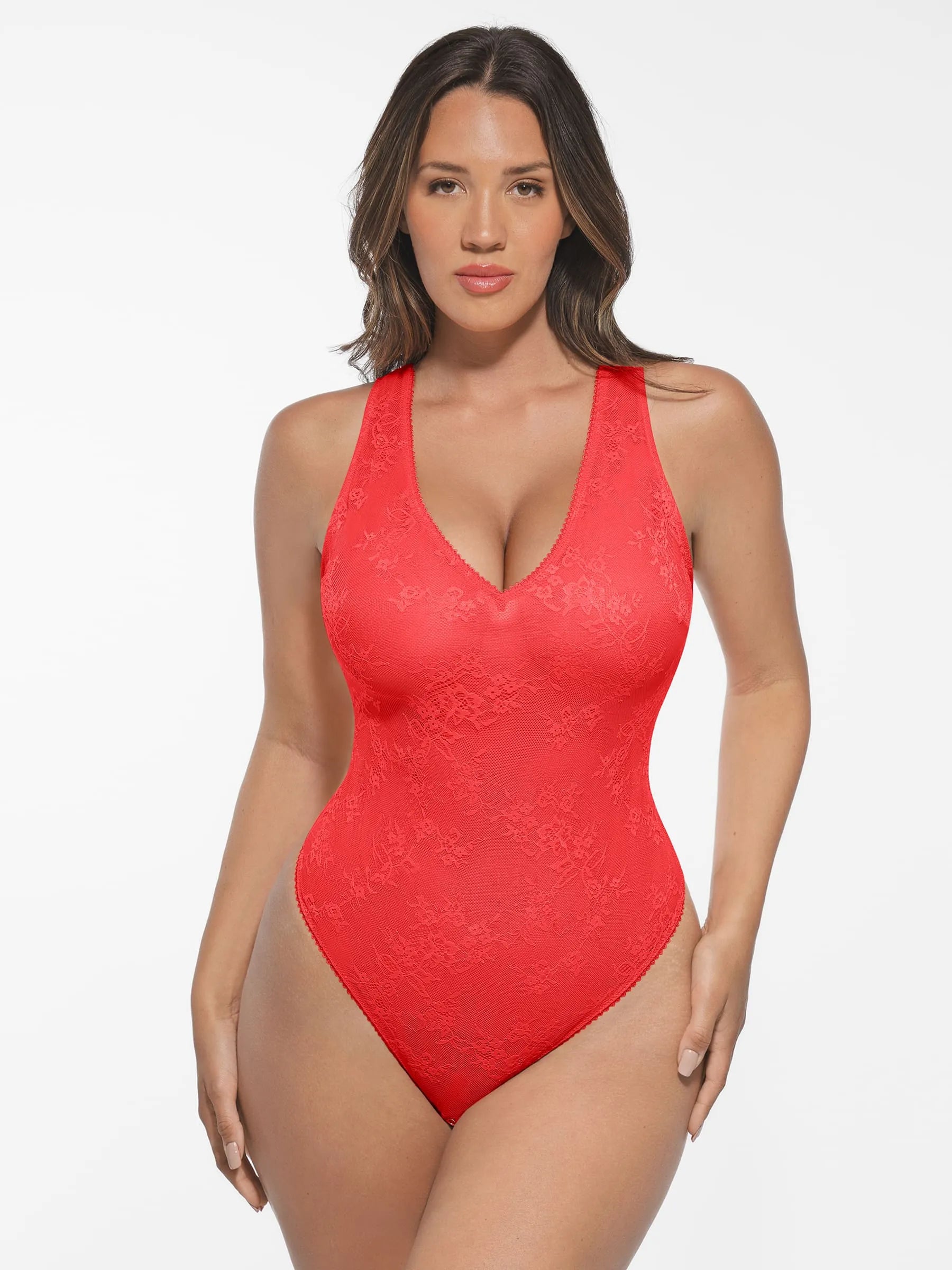 Feelingirl Seamless Lightweight Lace Bodysuit