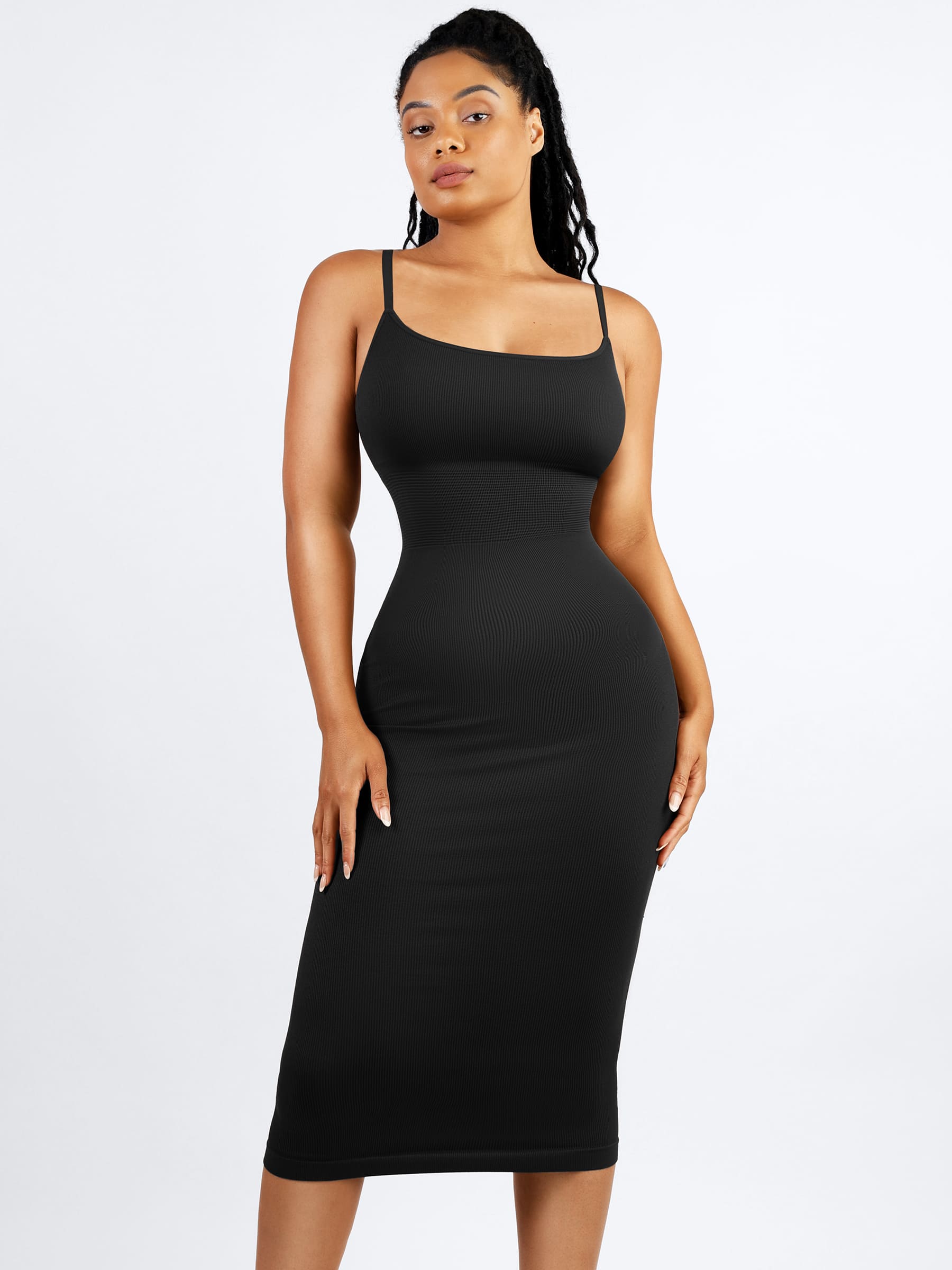 Feelingirl Seamless Shaping Slip Dress with Built-In Bra and Adjustable Straps