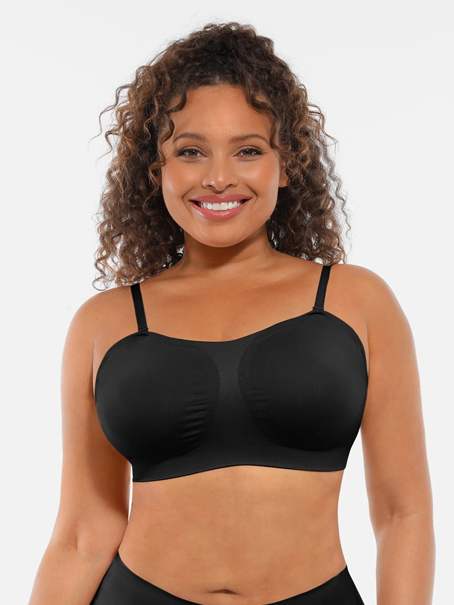 Feelingirl Seamless Strapless Anti-Slip Removable Pads Bra