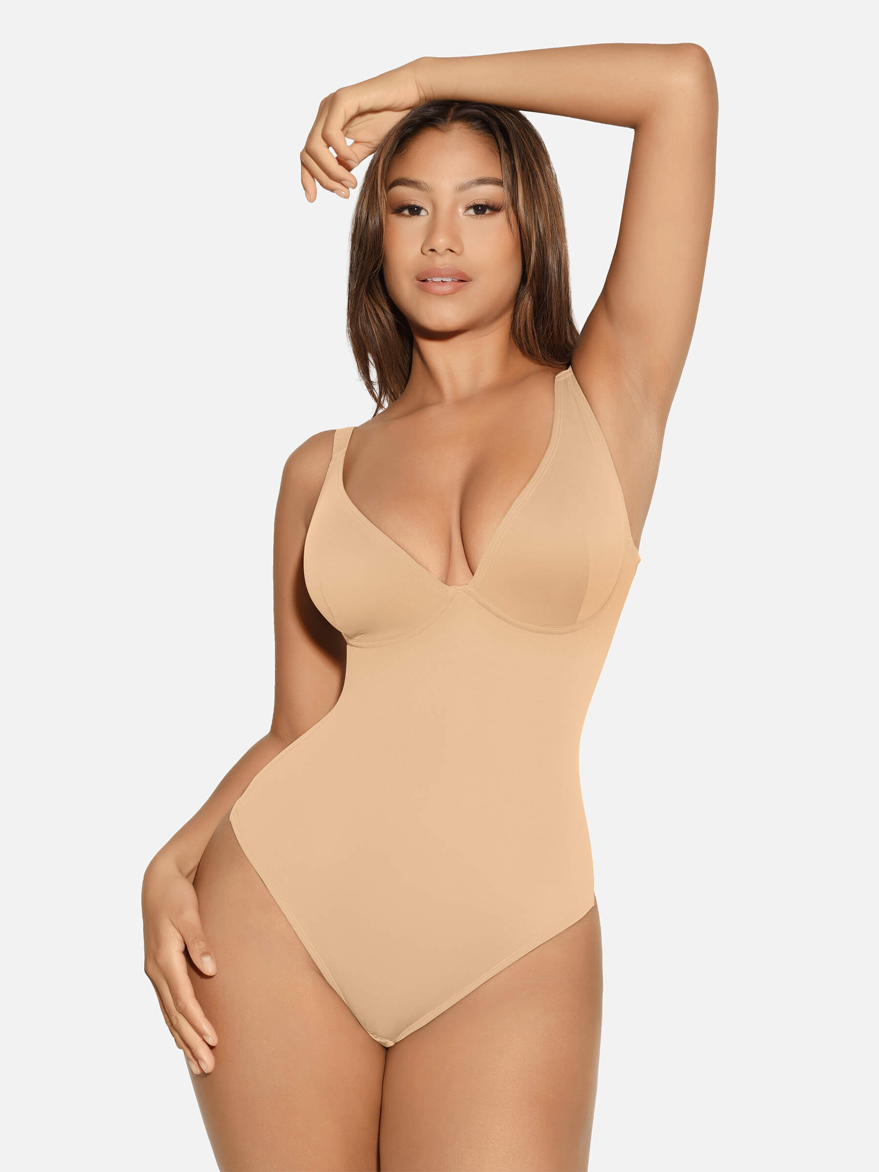 Feelingirl V Neck Tummy Control Shaping Bodysuit