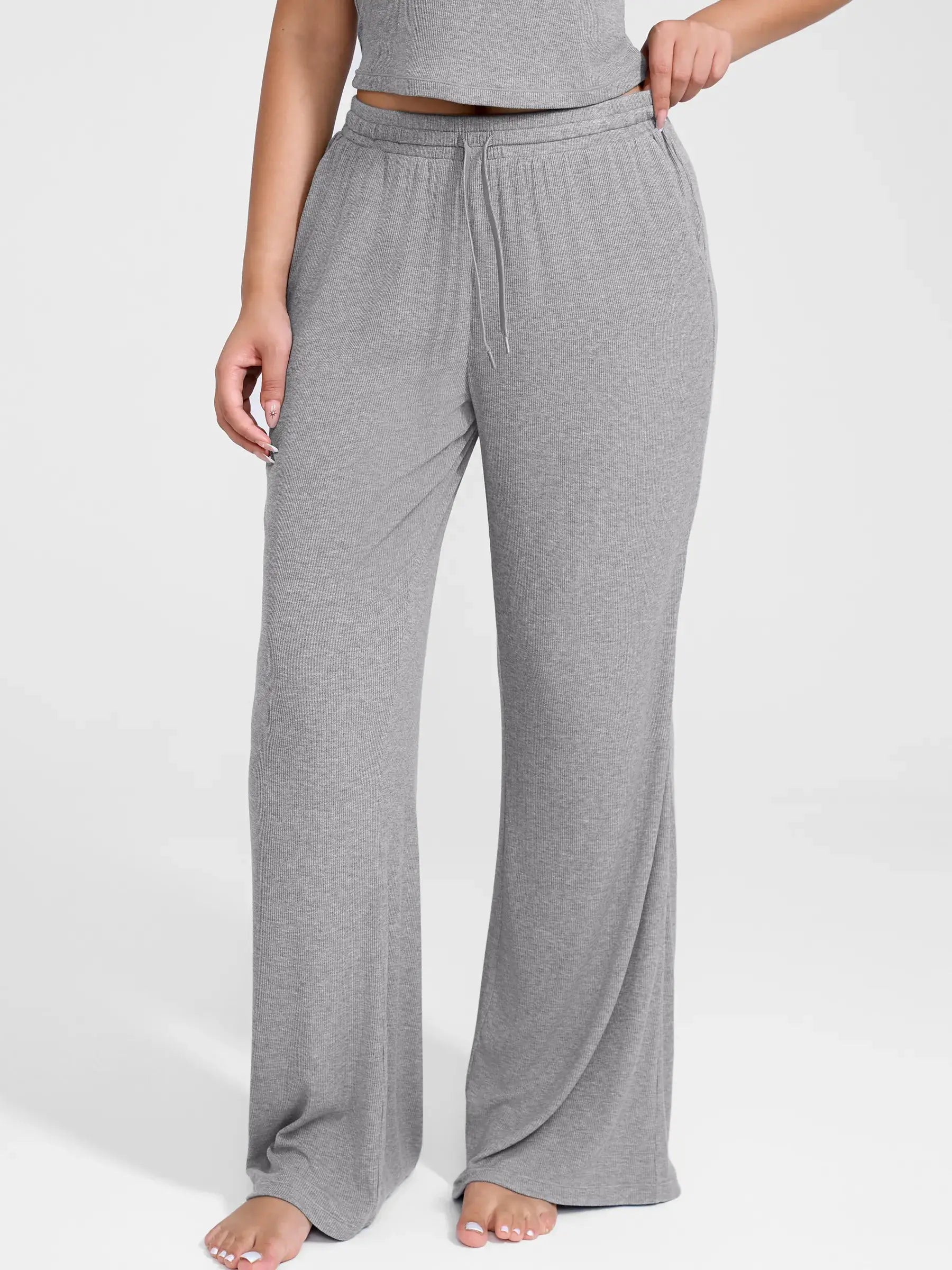 Feelingirl Breathable Ribbed Loungewear Pants