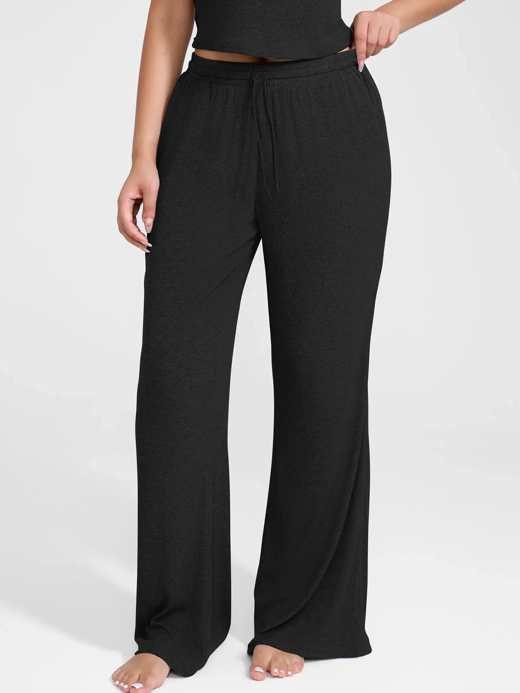 Feelingirl Breathable Ribbed Loungewear Pants