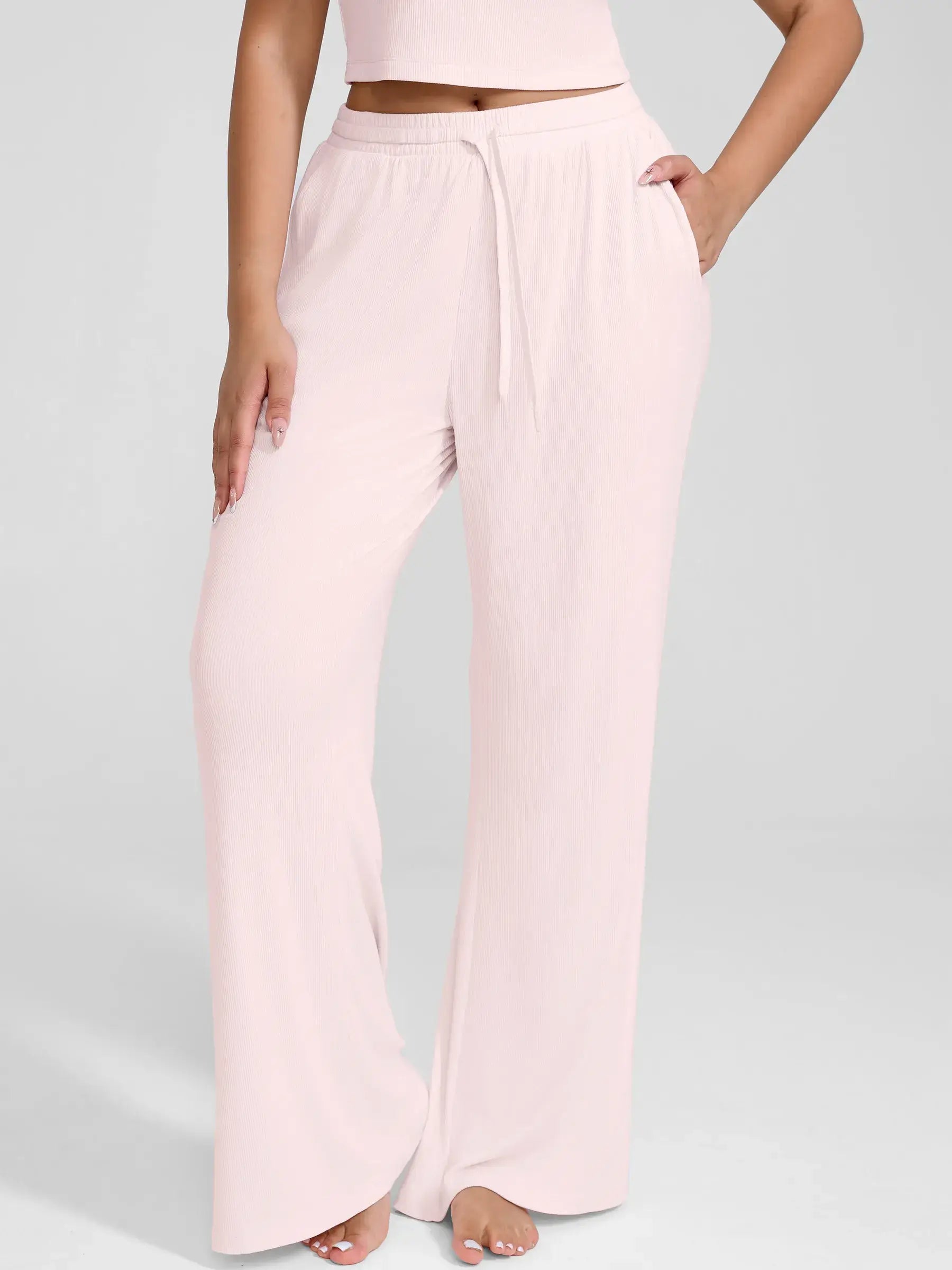 Feelingirl Breathable Ribbed Loungewear Pants