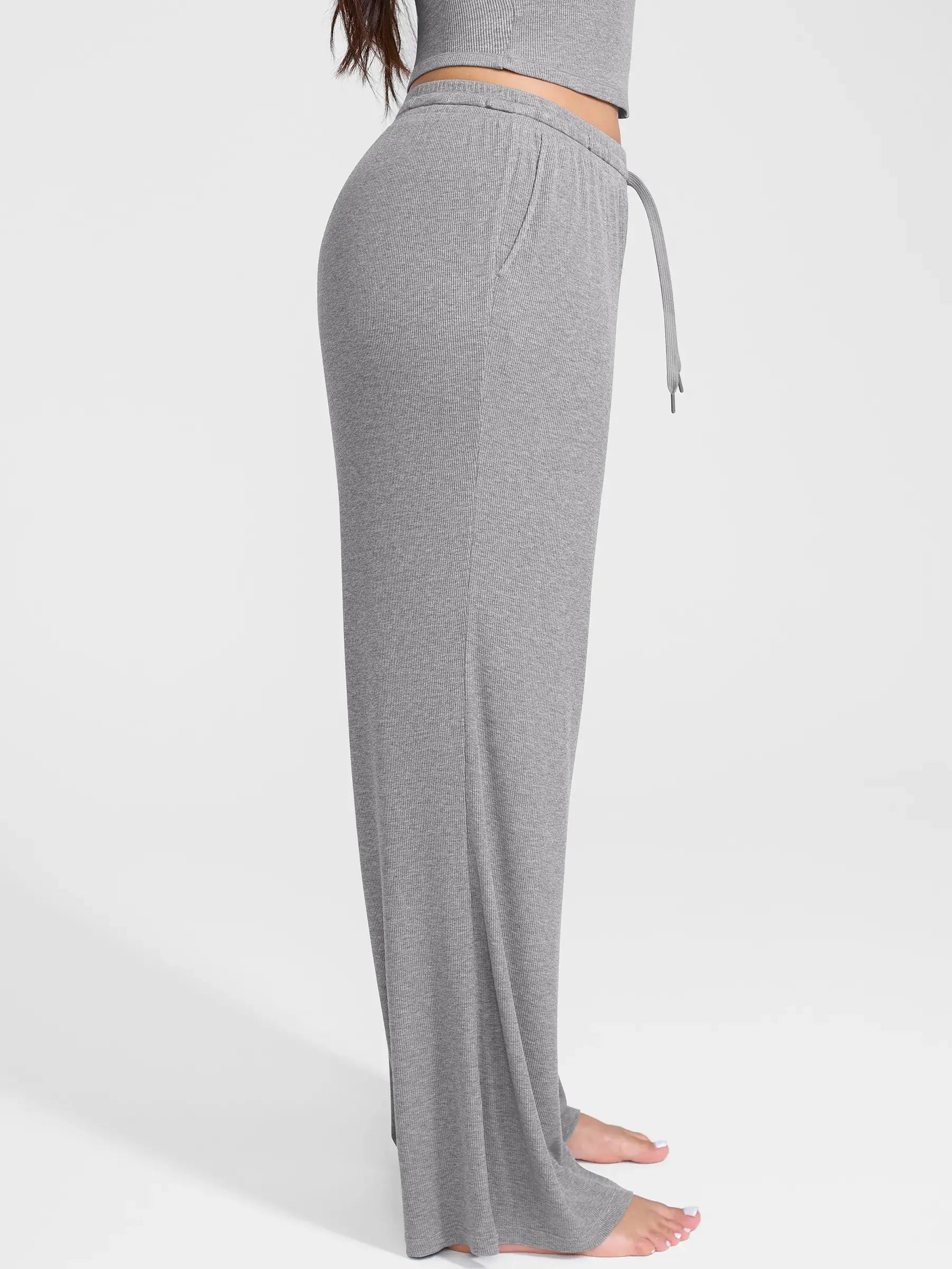 Feelingirl Breathable Ribbed Loungewear Pants
