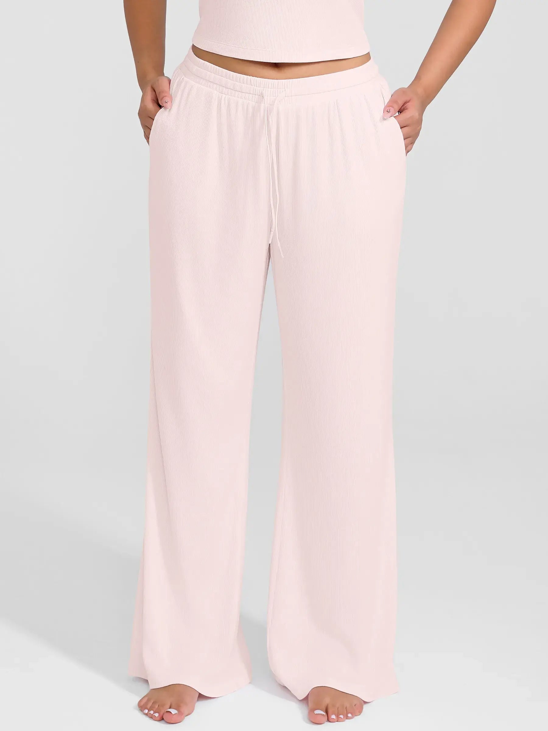 Feelingirl Breathable Ribbed Loungewear Pants