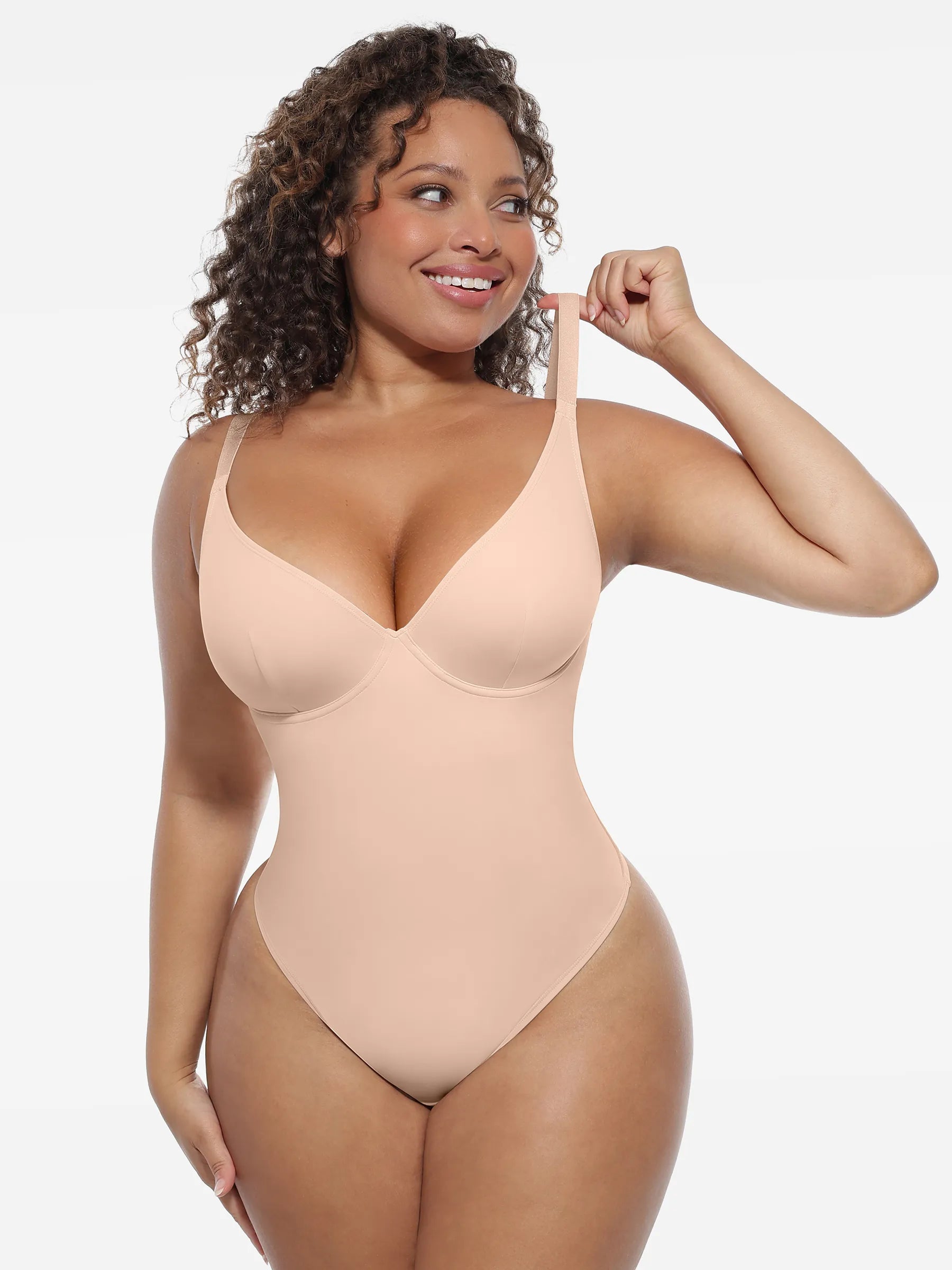 Feelingirl Deep V-Neck Shapewear Bodysuit