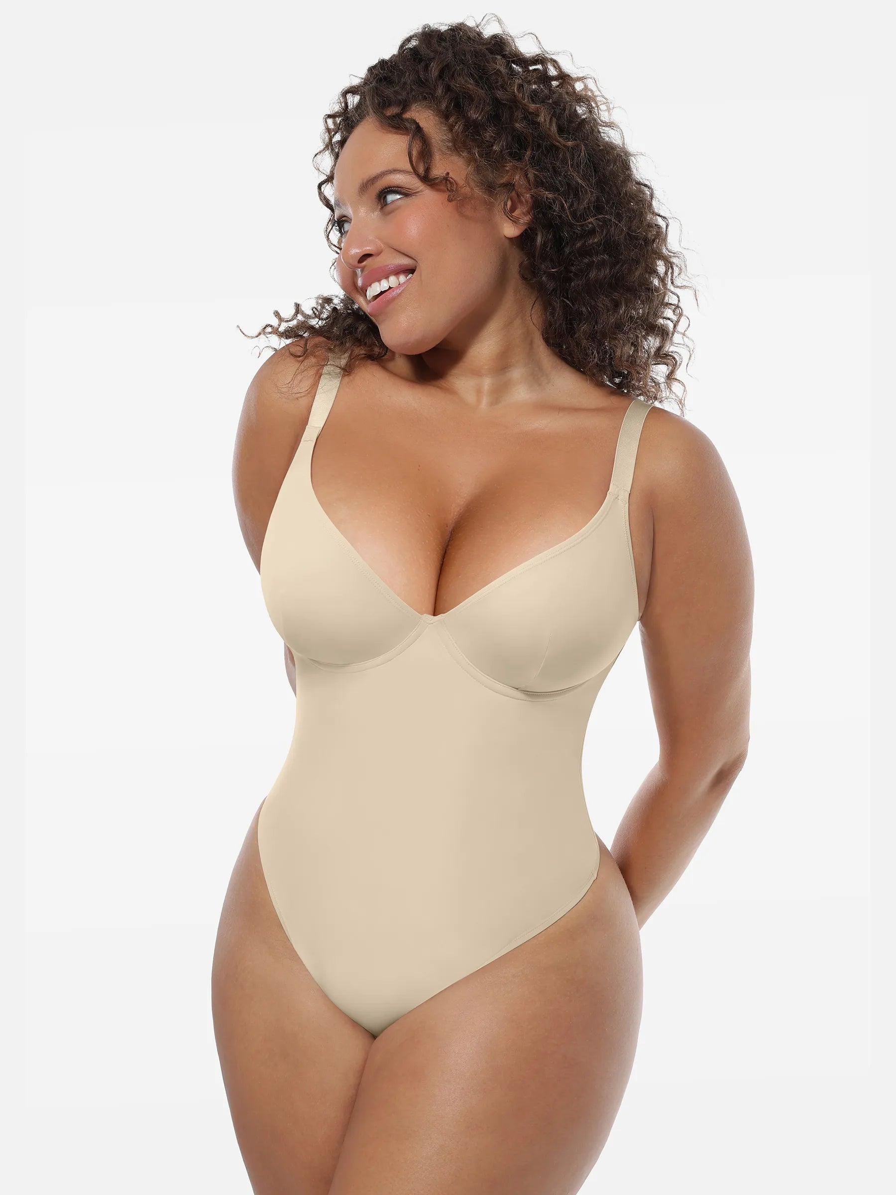 Feelingirl Deep V-Neck Shapewear Bodysuit