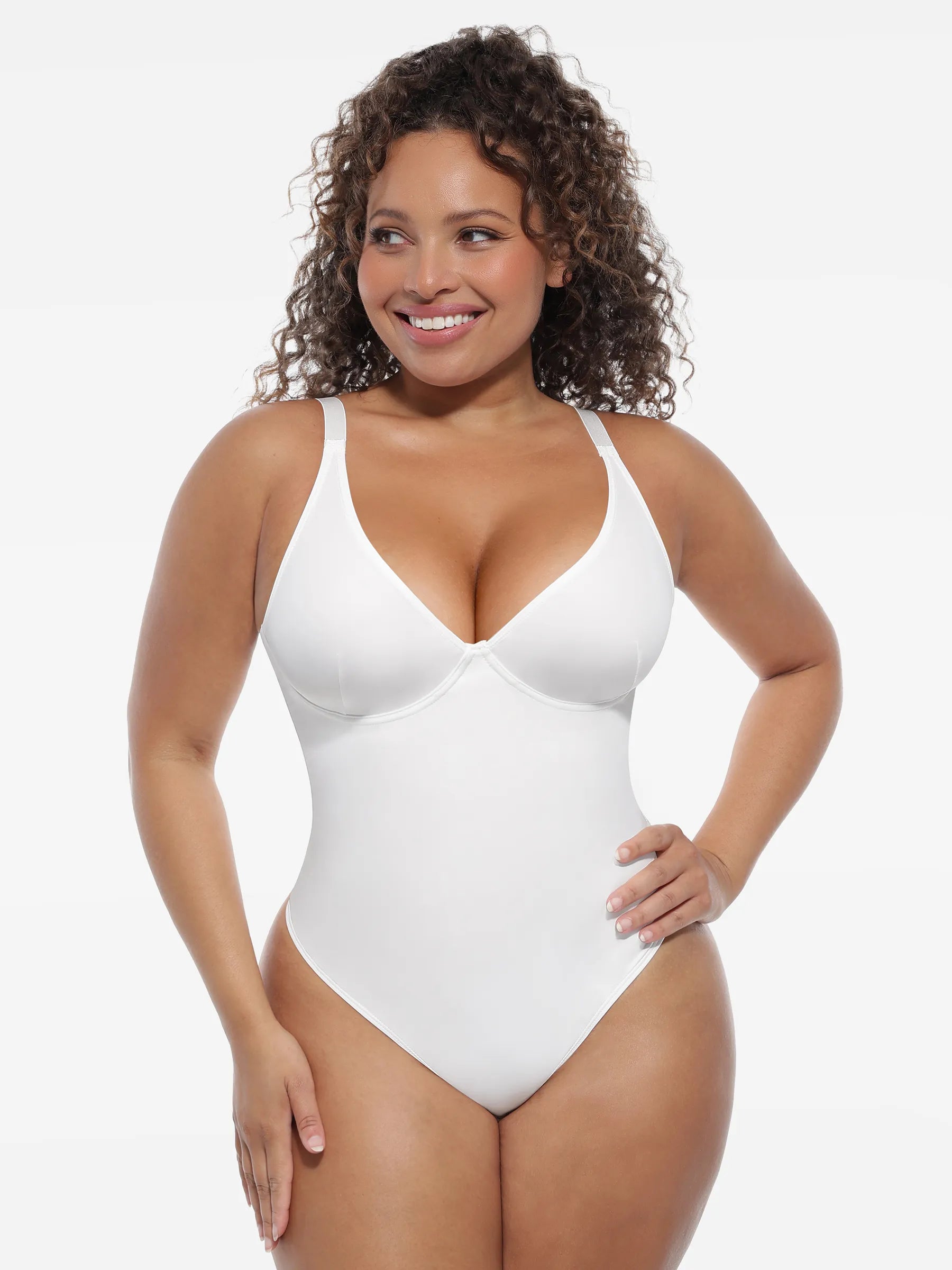 Feelingirl Deep V-Neck Shapewear Bodysuit