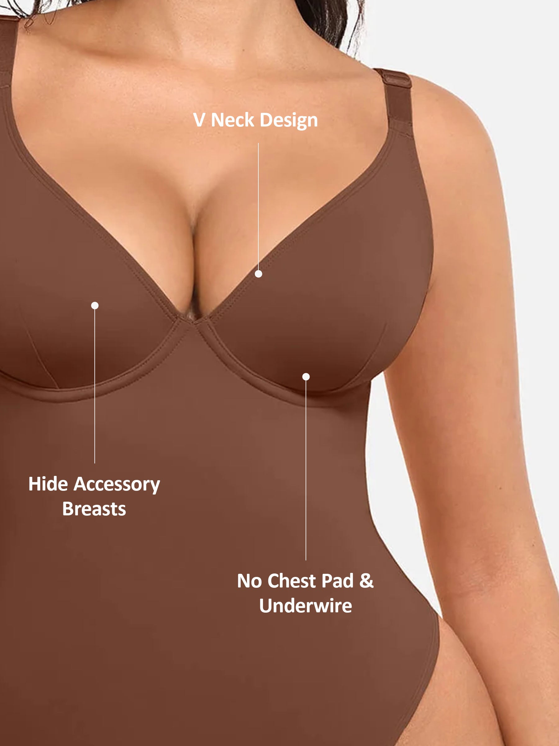 Divinegirl V Neck Tummy Control Bodysuit