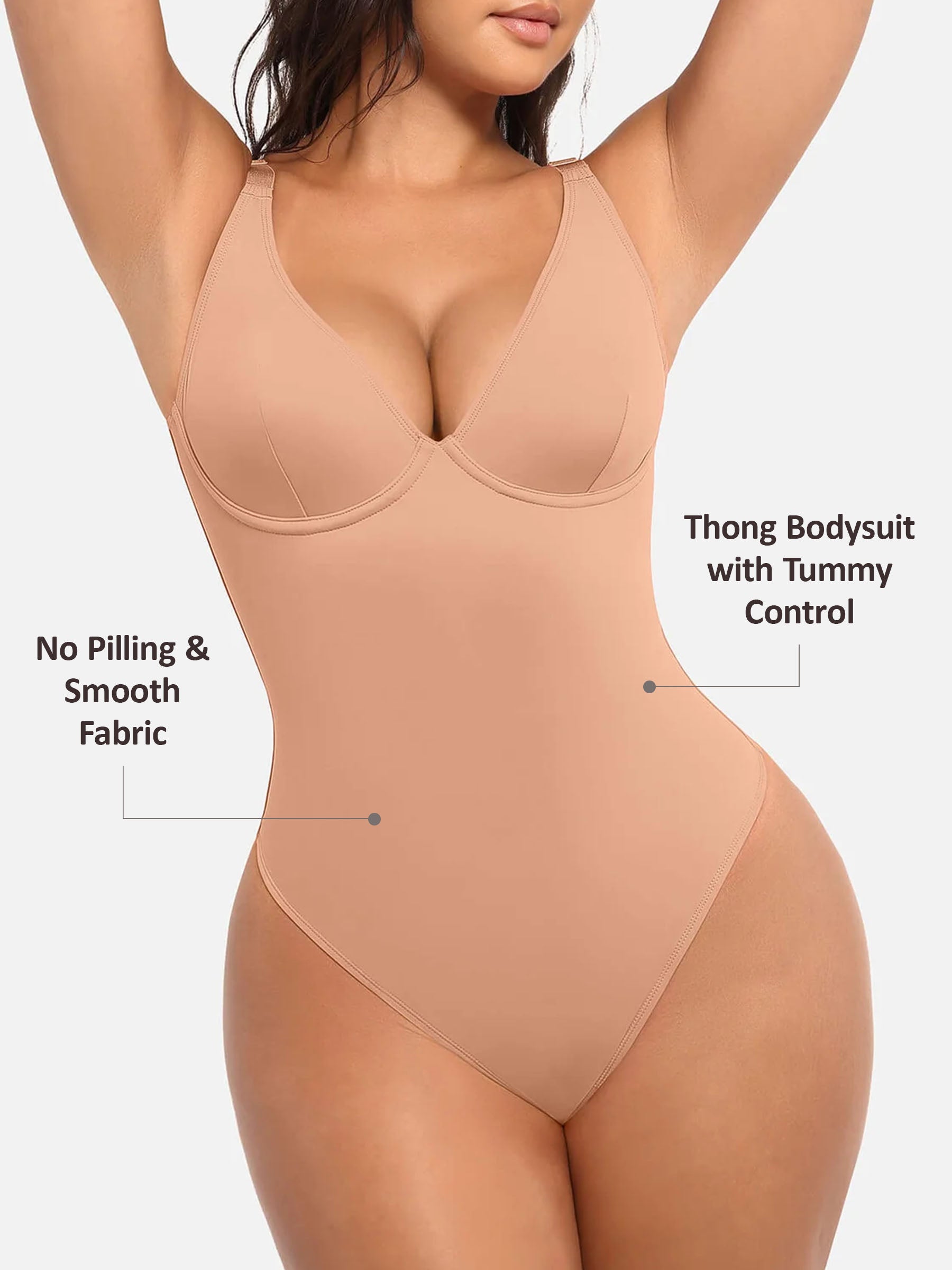 Divinegirl V Neck Tummy Control Bodysuit