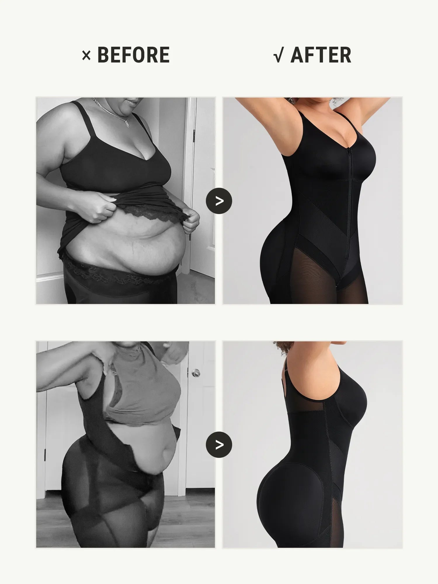 Feelingirl Full-Coverage Chest Faja Tummy Control Butt Lift Bodysuit