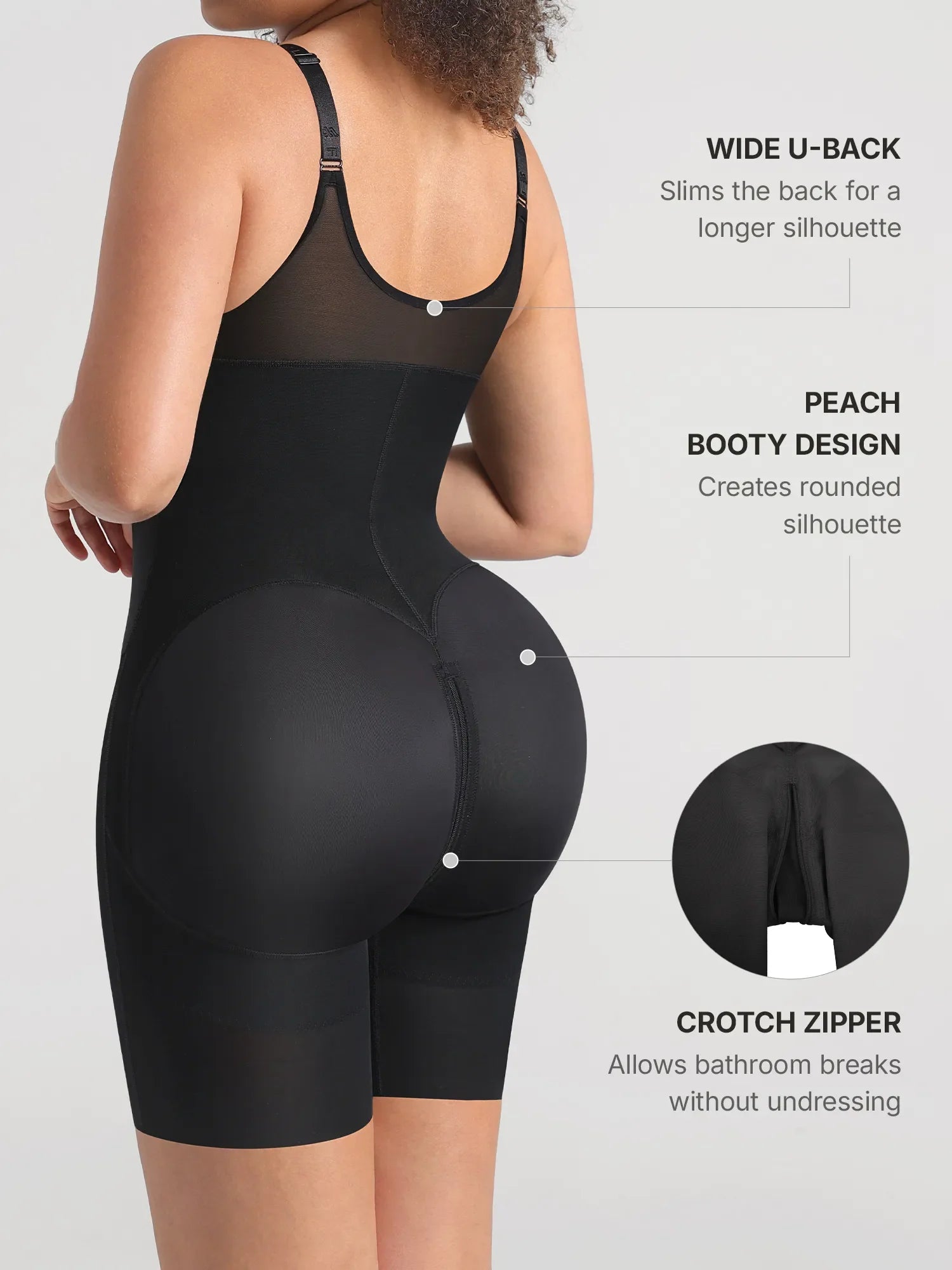 Feelingirl Full-Coverage Chest Faja Tummy Control Butt Lift Bodysuit