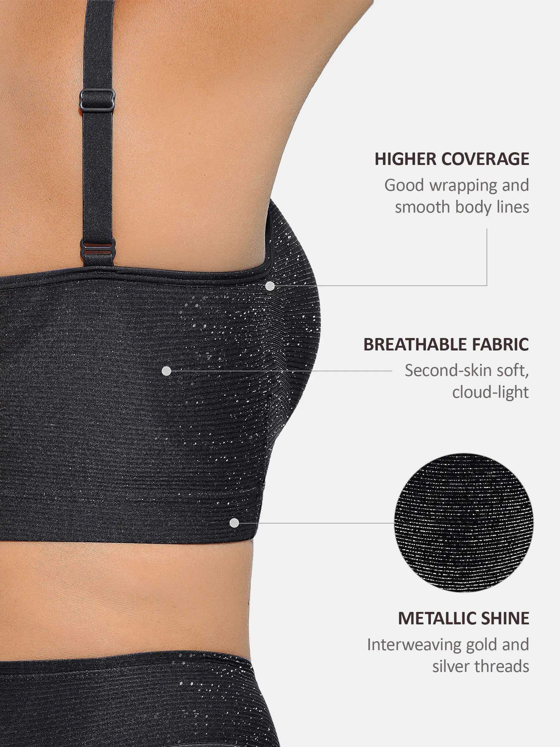 Feelingirl Invisible Shimmer Wireless Comfort Bra & Panty