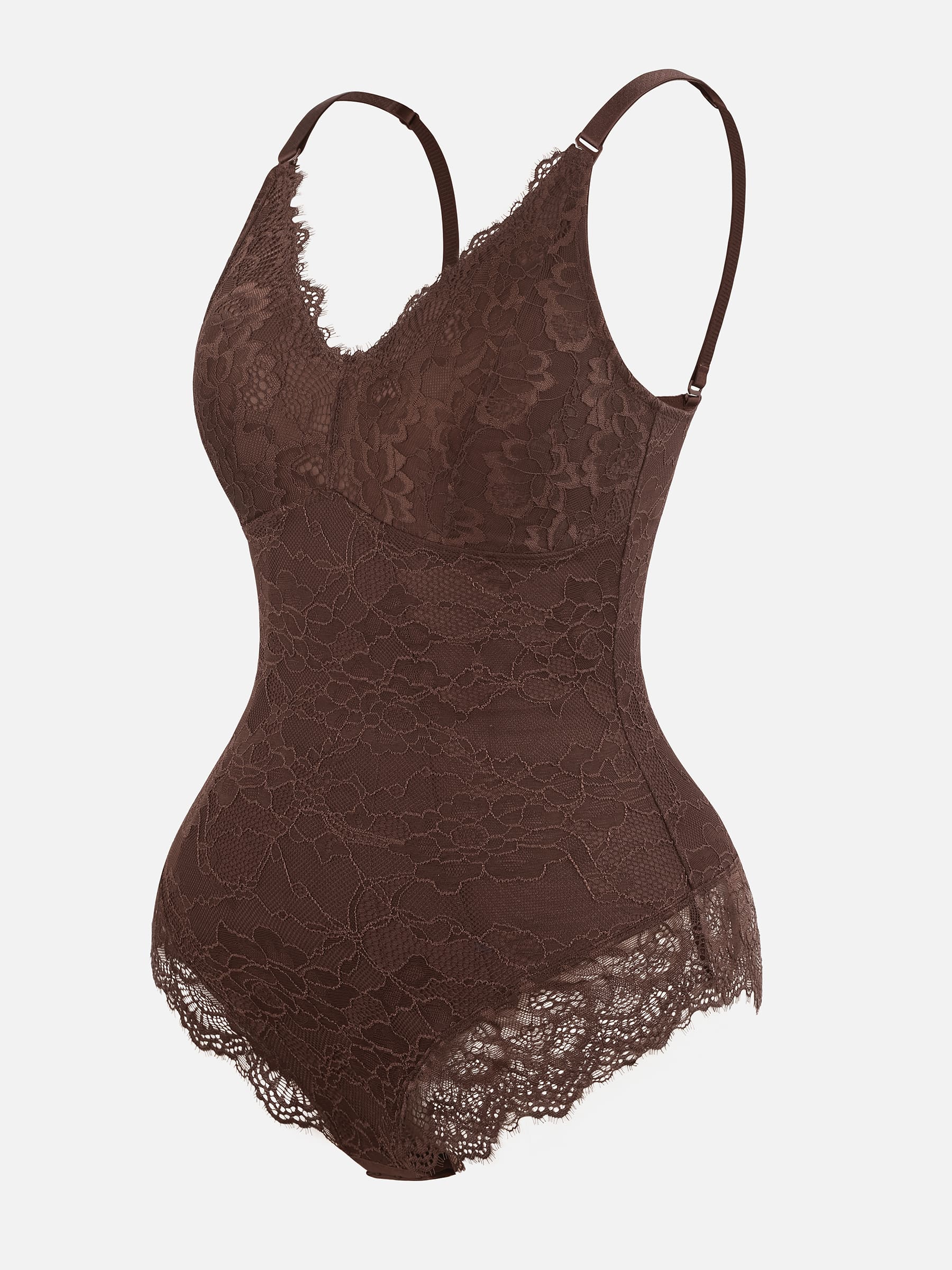 Feelingirl Lace V Neck Full Bodysuit Underwear