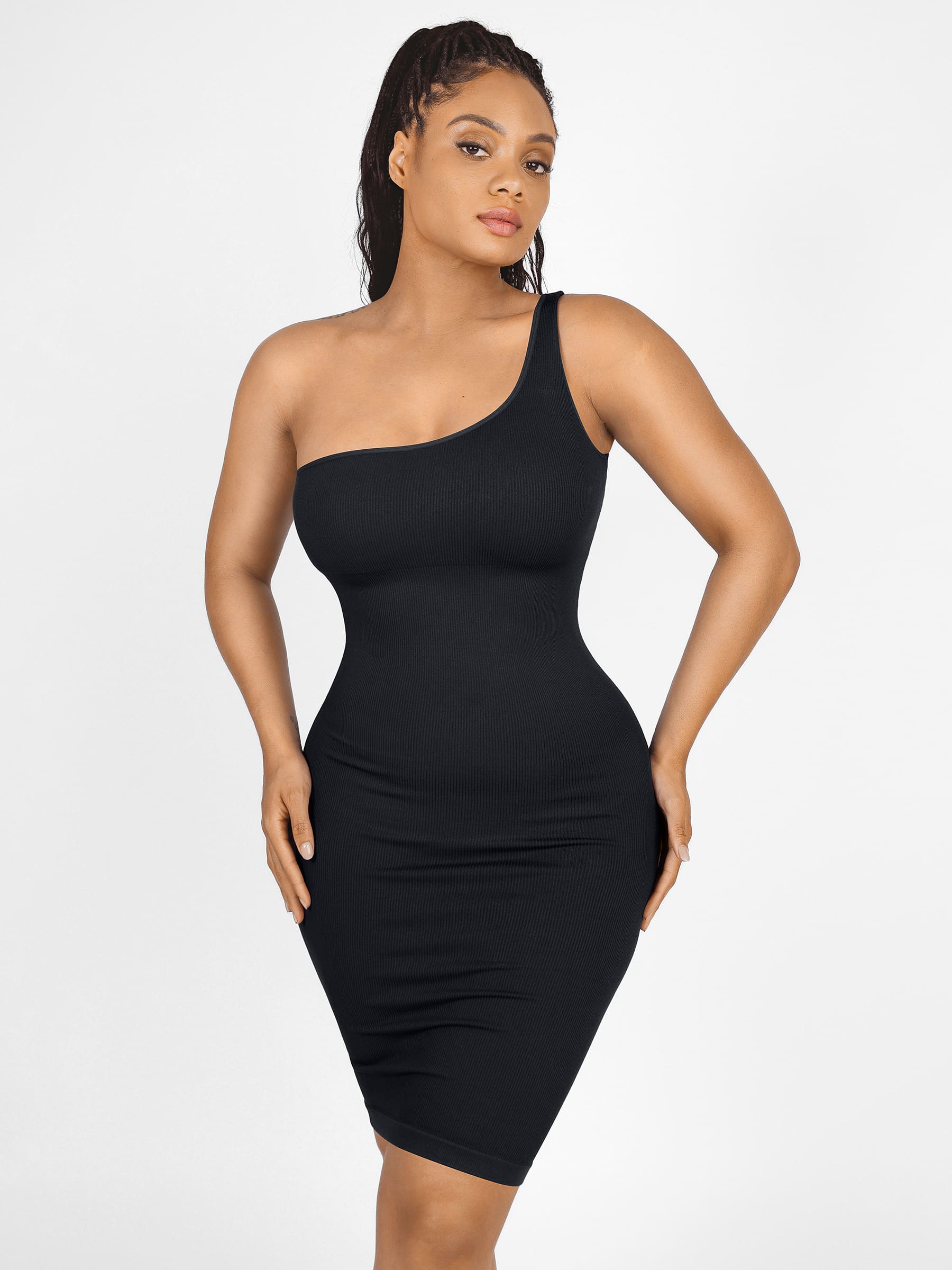 Feelingirl One-Shoulder Shaper Dress with Built-In Bra