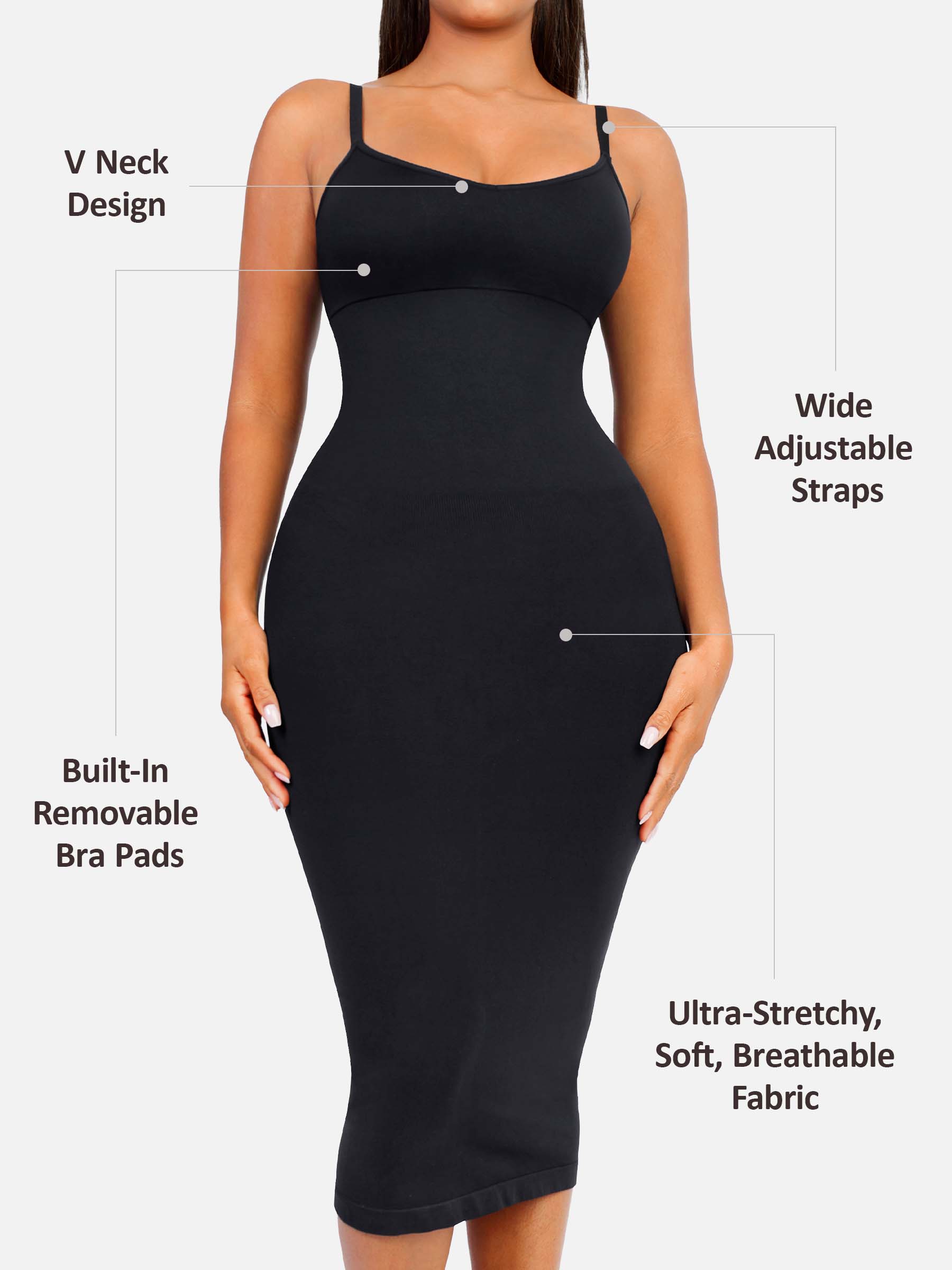 Feelingirl Seamless Midi Body Shaper Dress [BOGO]