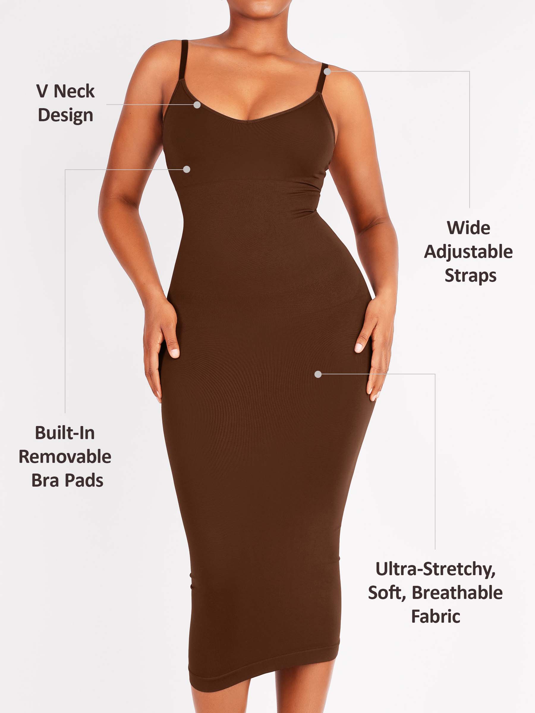 Feelingirl Seamless Midi Body Shaper Dress [BOGO]