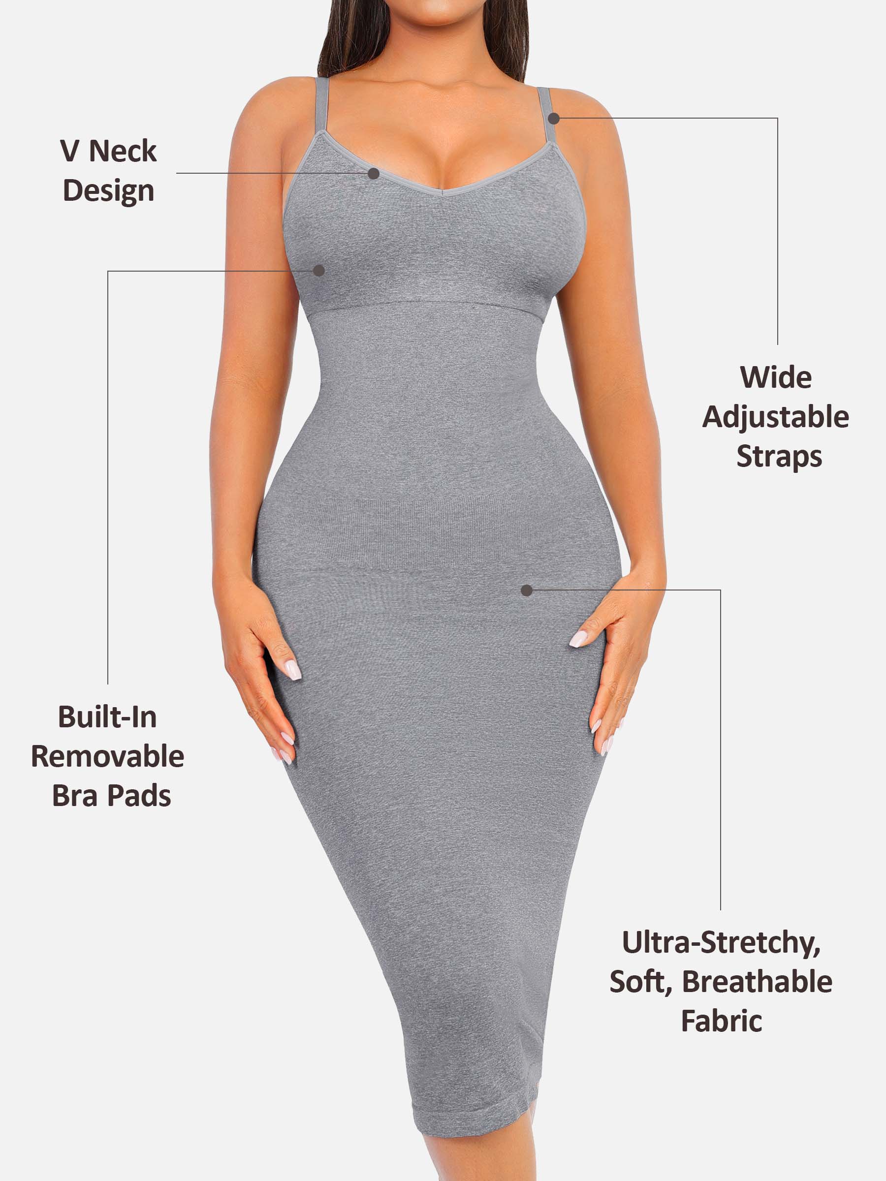 Feelingirl Seamless Midi Body Shaper Dress