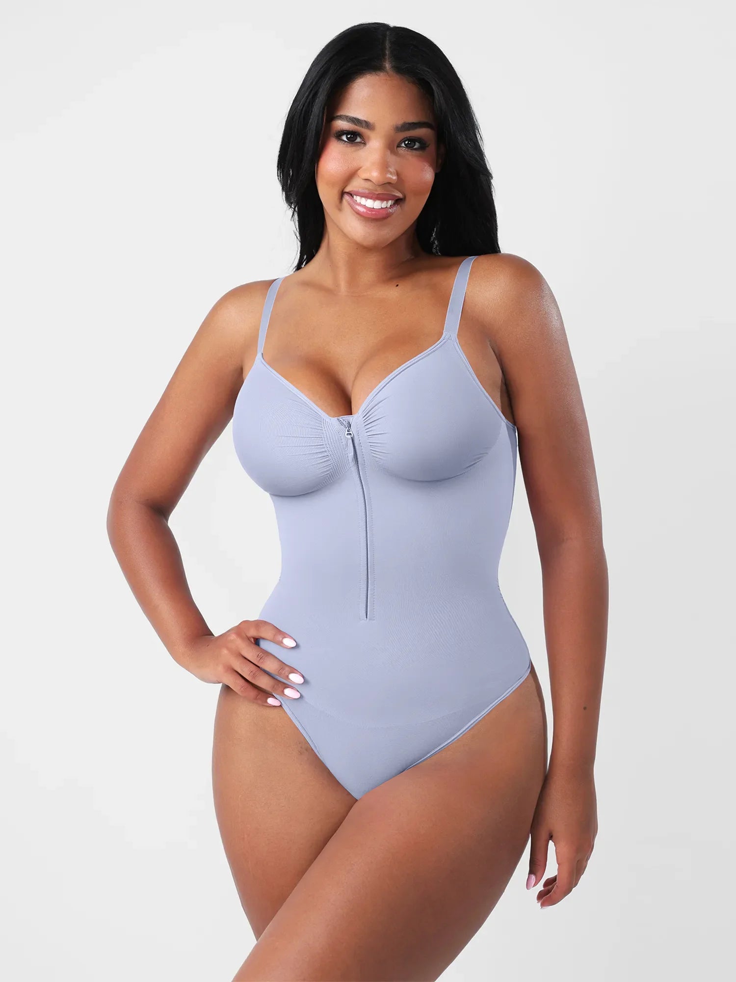 Feelingirl Seamless Tummy Control Zipper Bodysuit