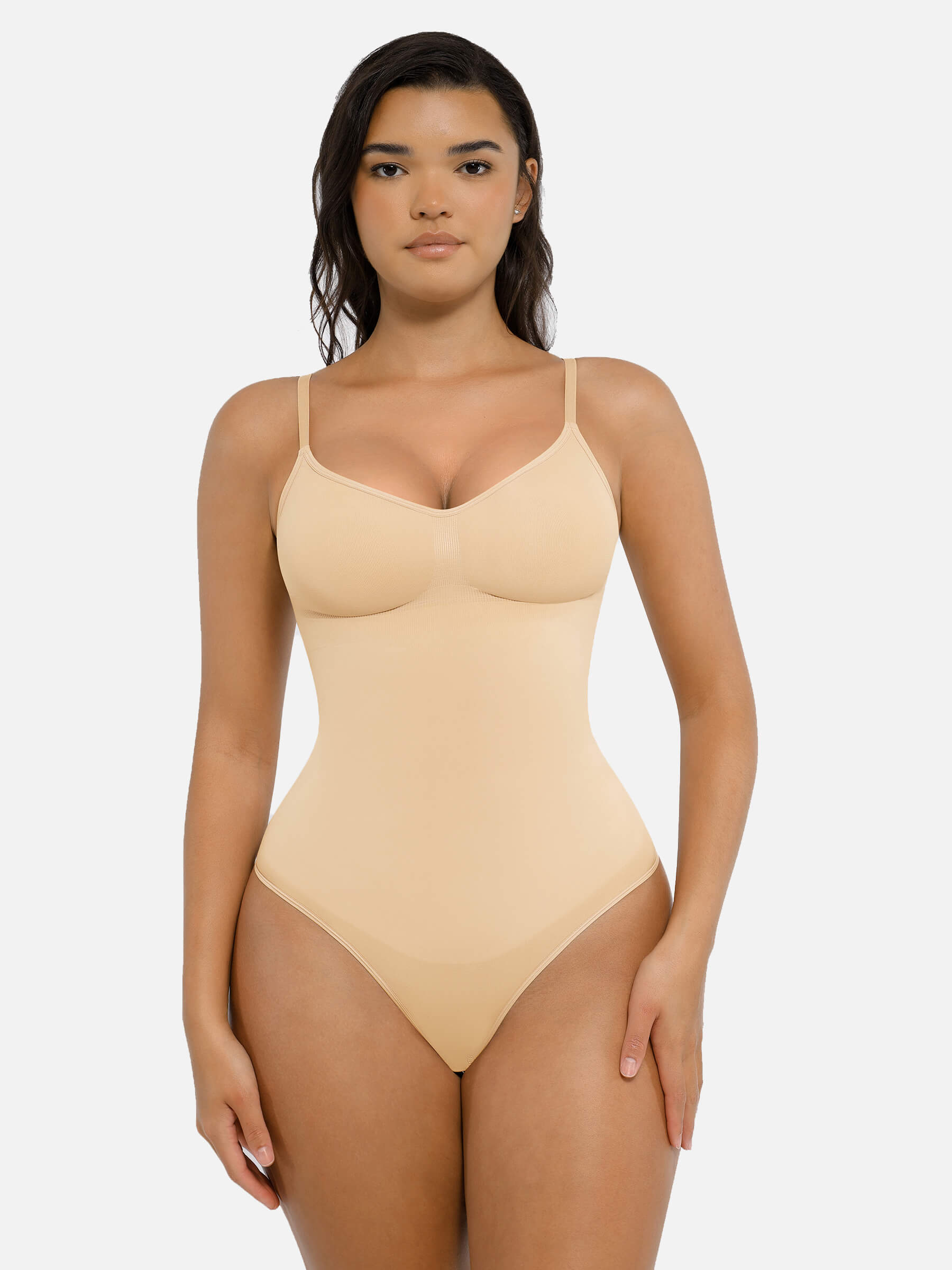 Feelingirl Tummy Control Seamless Thong Bodysuit