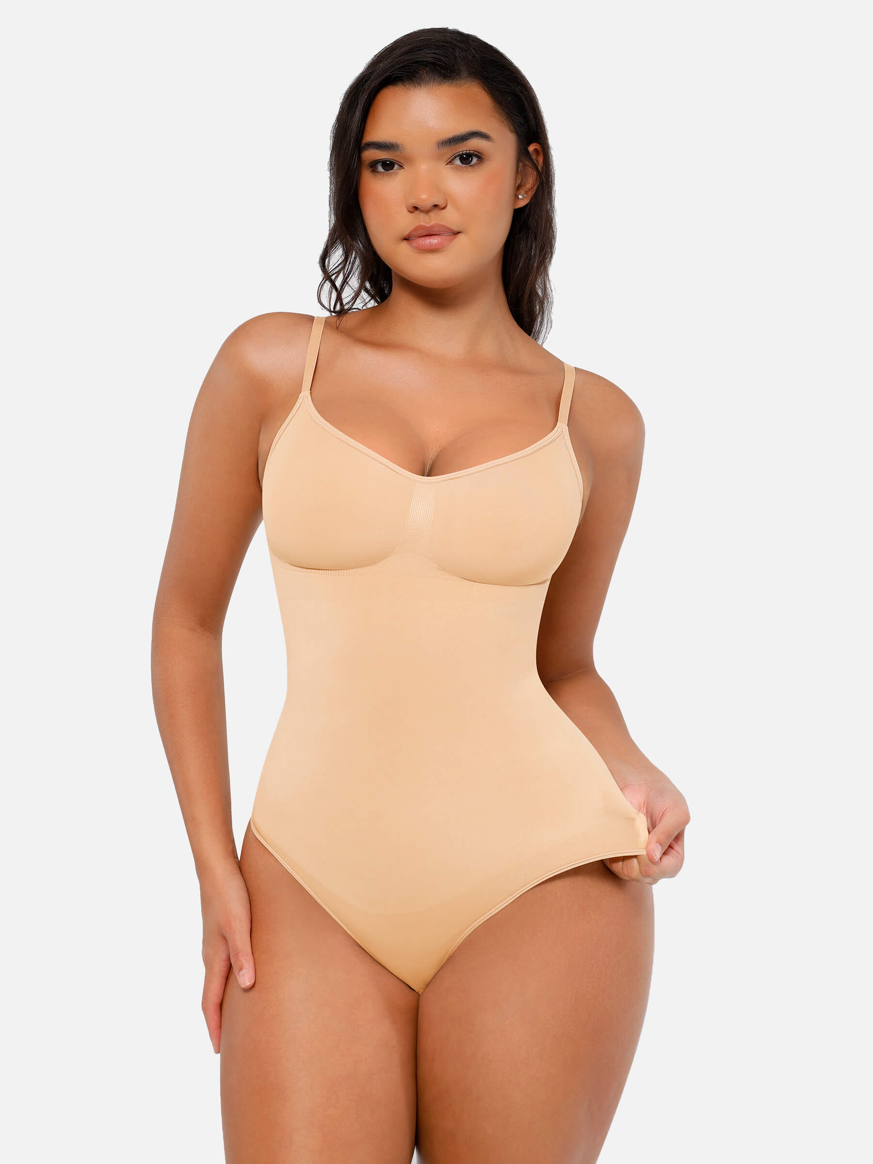 Feelingirl Tummy Control Seamless Thong Bodysuit