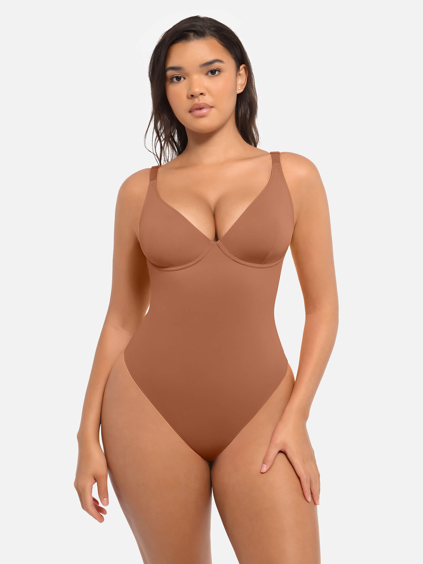 Feelingirl Deep V Neck Tummy Control Shapewear Bodysuit [BOGO]