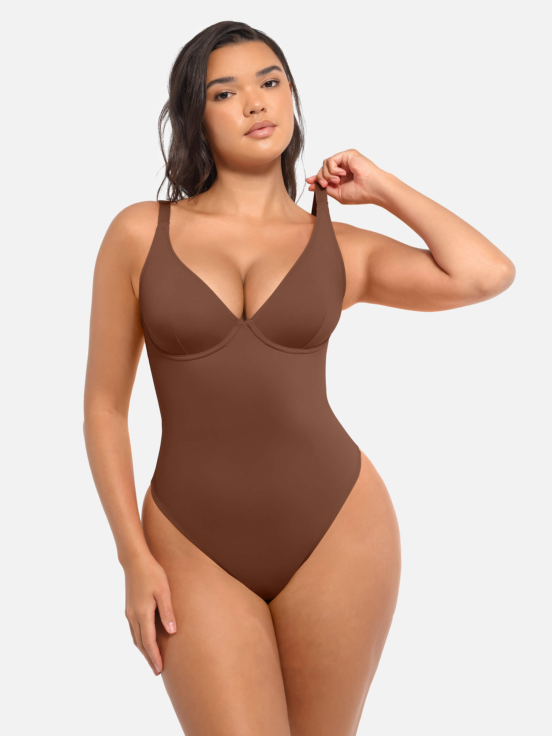 Feelingirl Deep V Neck Tummy Control Shapewear Bodysuit [BOGO]