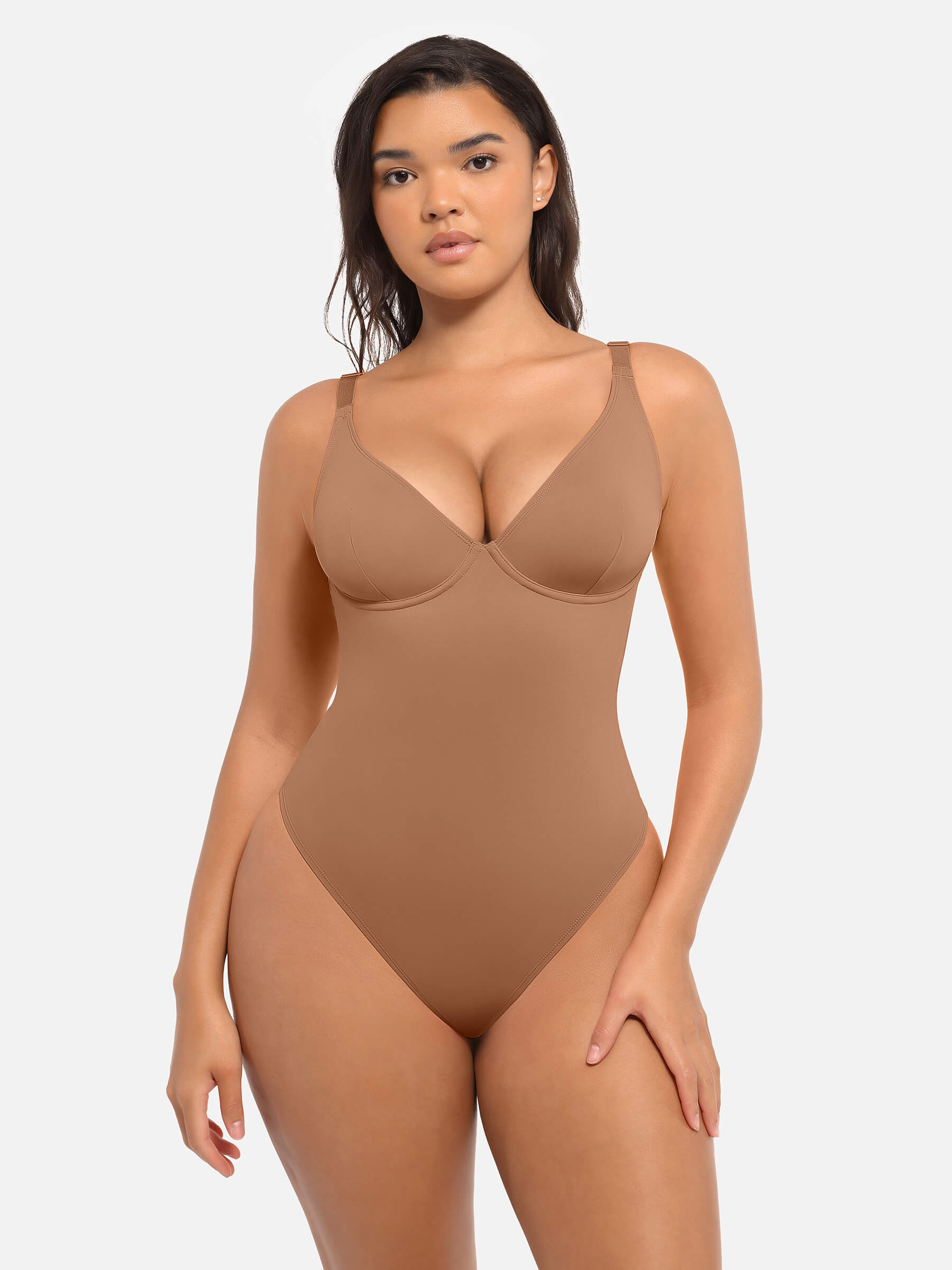 Feelingirl Deep V Neck Tummy Control Shapewear Bodysuit [BOGO]