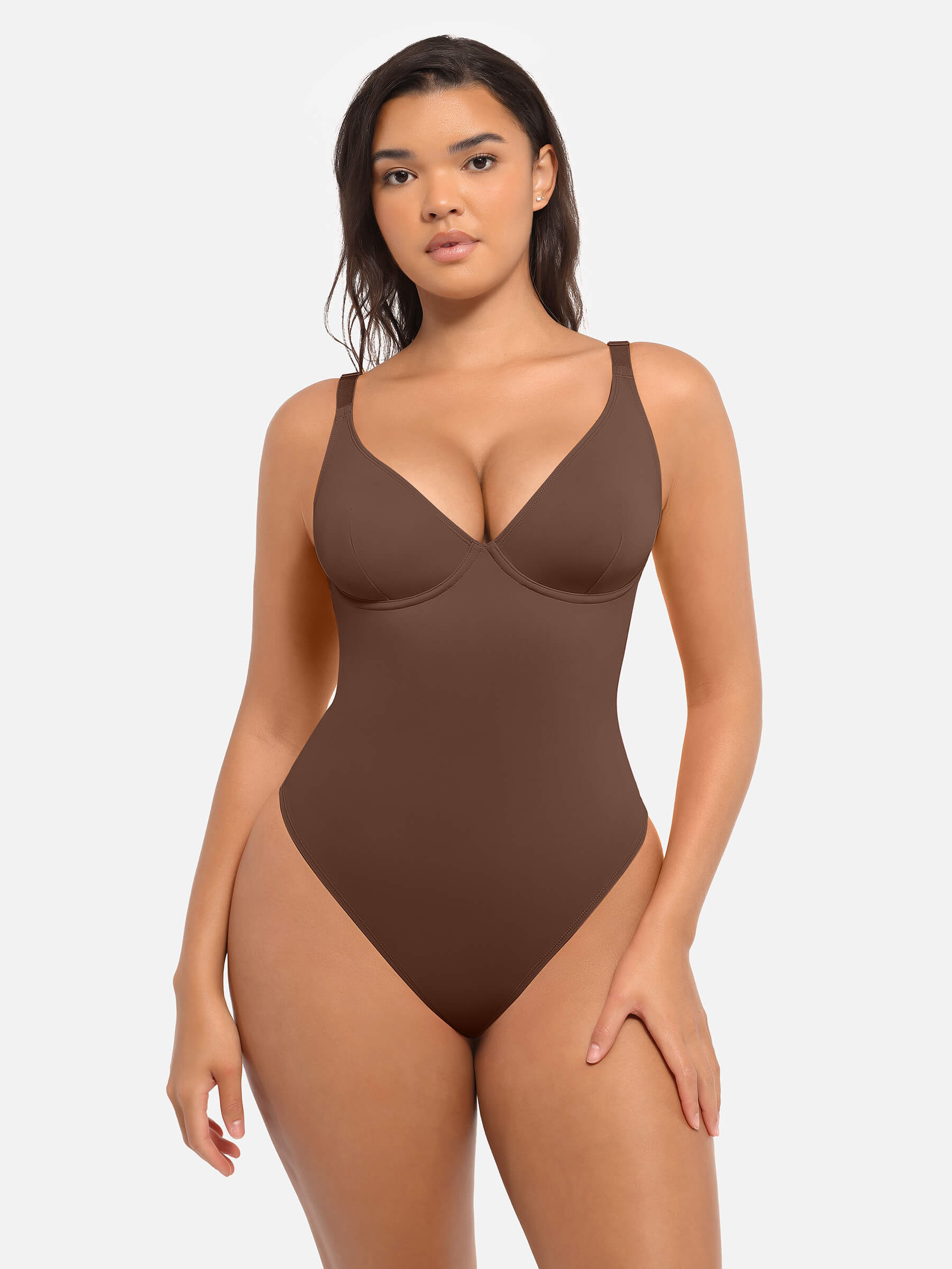 Feelingirl Deep V Neck Tummy Control Shapewear Bodysuit [BOGO]
