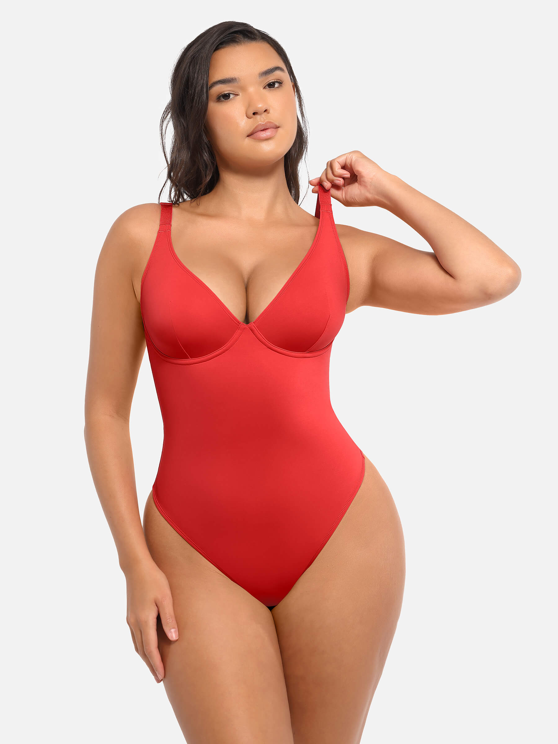 Feelingirl Deep V Neck Tummy Control Shapewear Bodysuit [BOGO]
