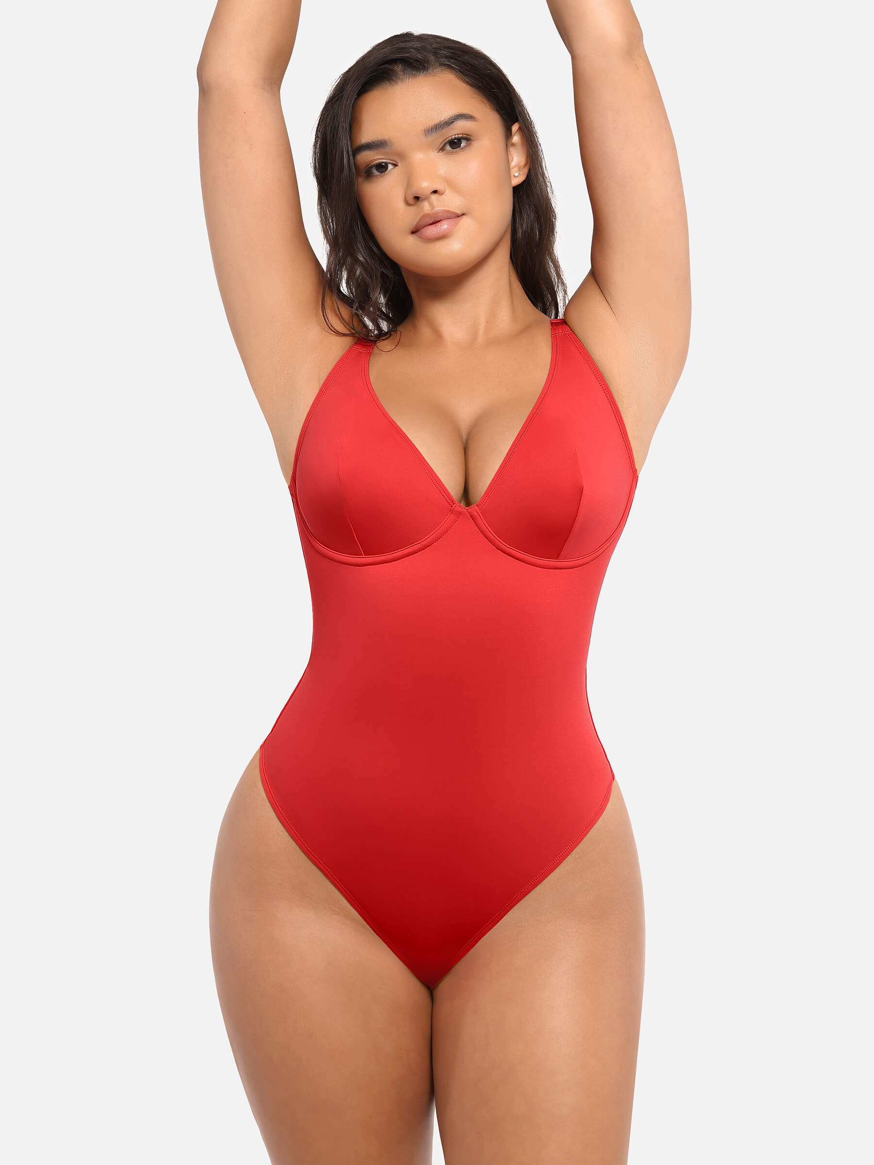 Divinegirl V Neck Tummy Control Bodysuit