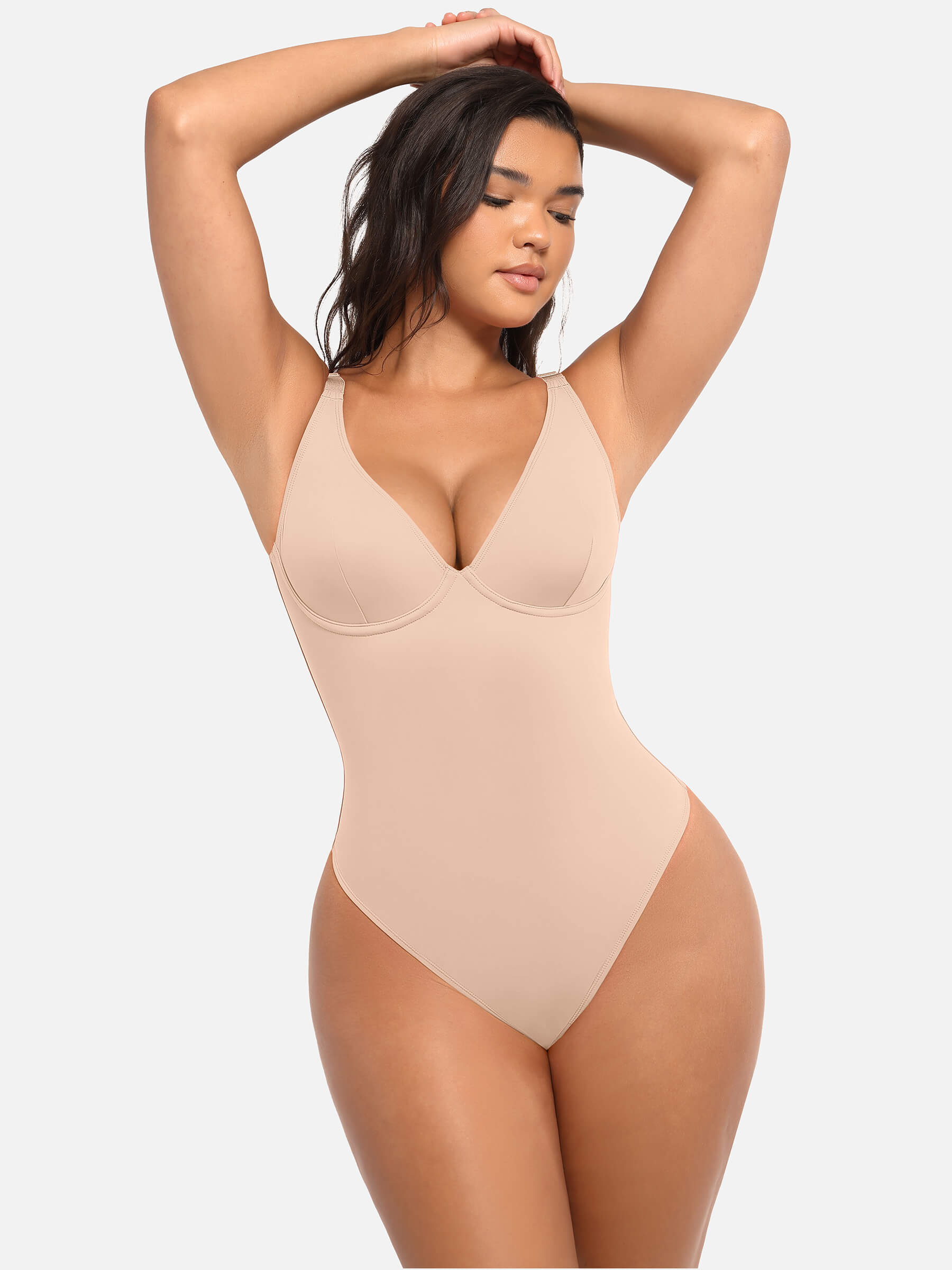 Feelingirl Deep V Neck Tummy Control Shapewear Bodysuit [BOGO]