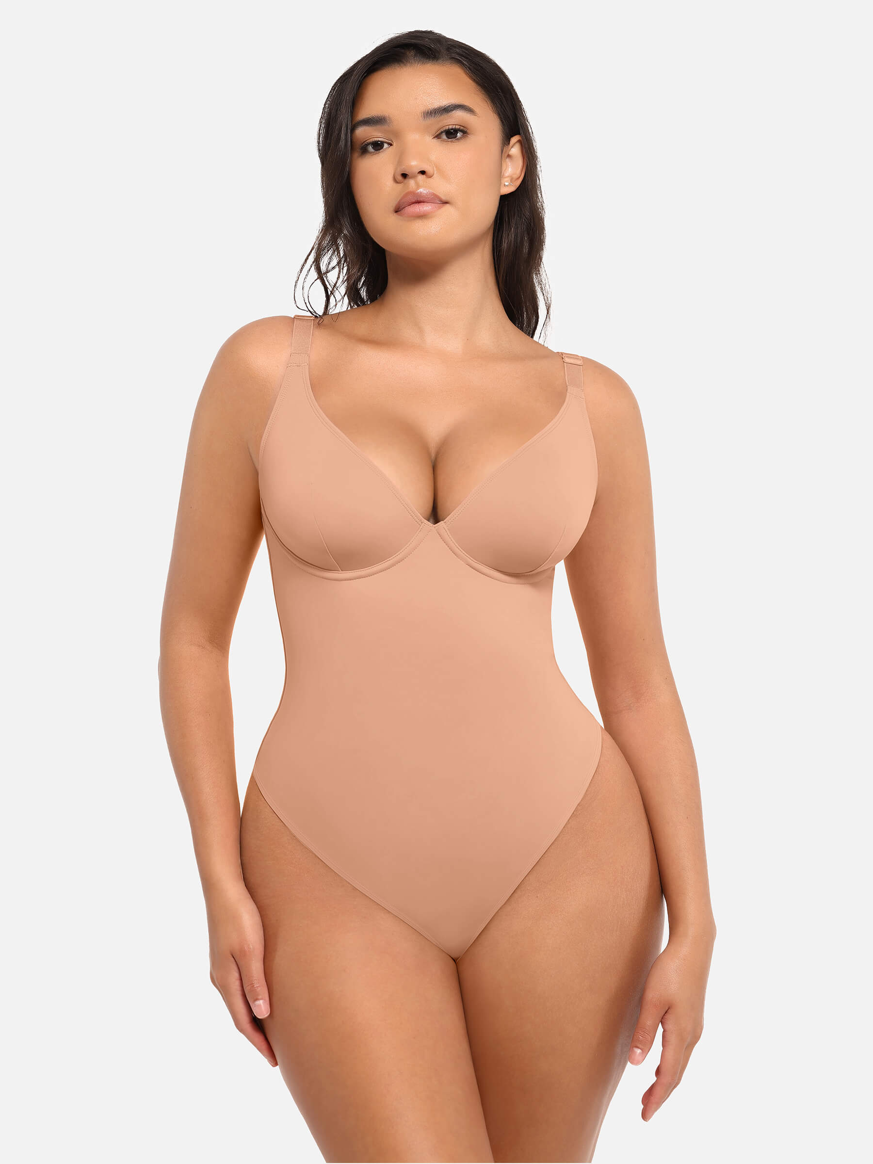 Feelingirl Deep V Neck Tummy Control Shapewear Bodysuit [BOGO]