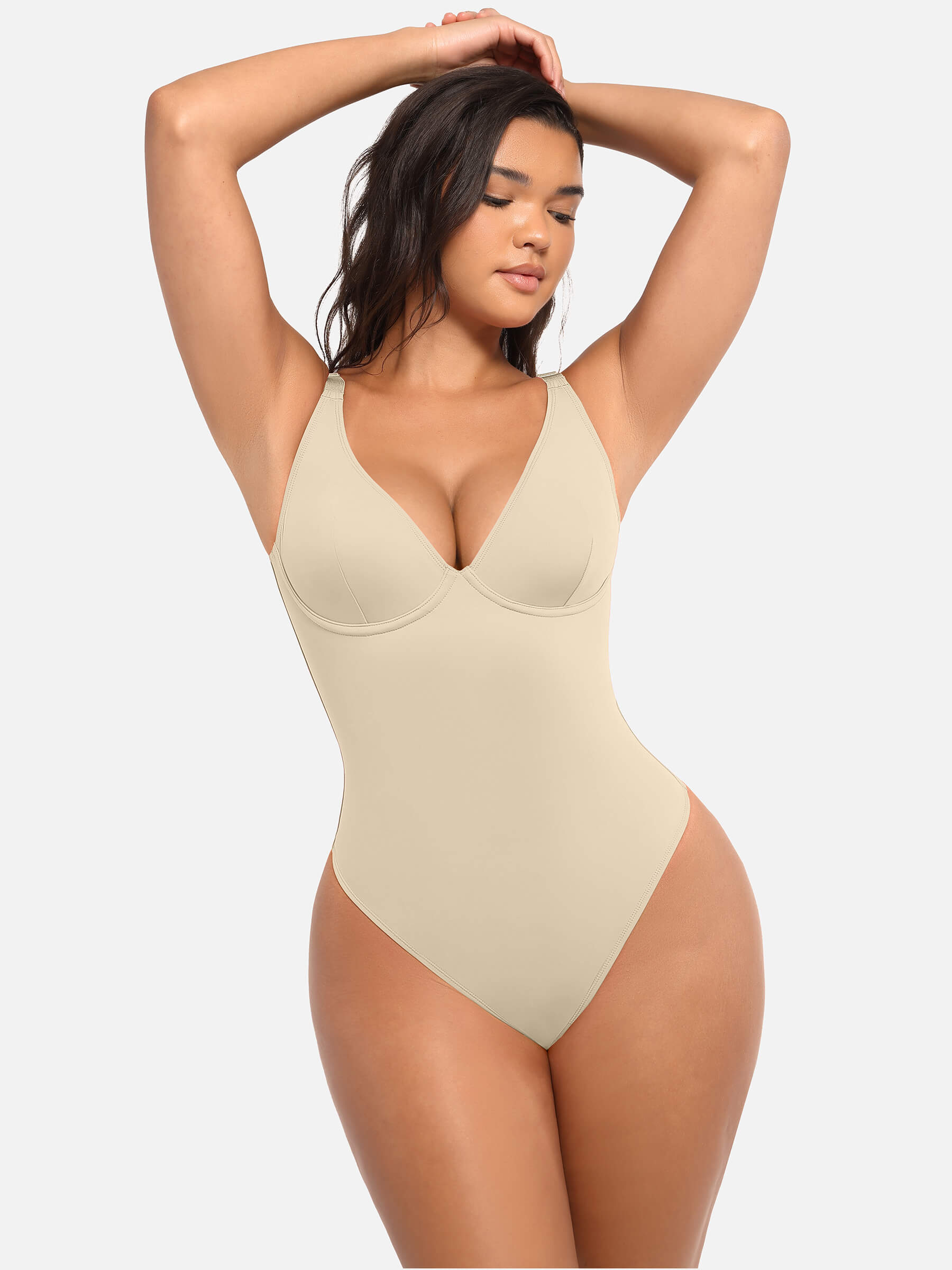 Divinegirl V Neck Tummy Control Bodysuit