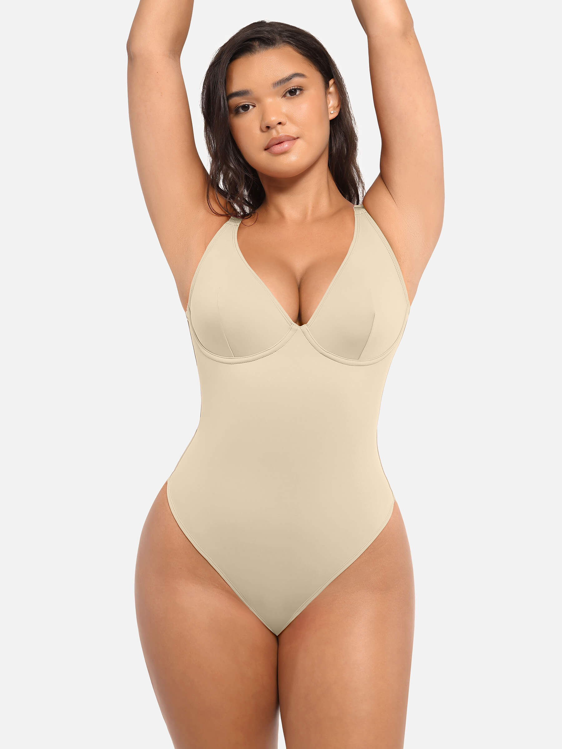 Feelingirl Deep V Neck Tummy Control Shapewear Bodysuit [BOGO]