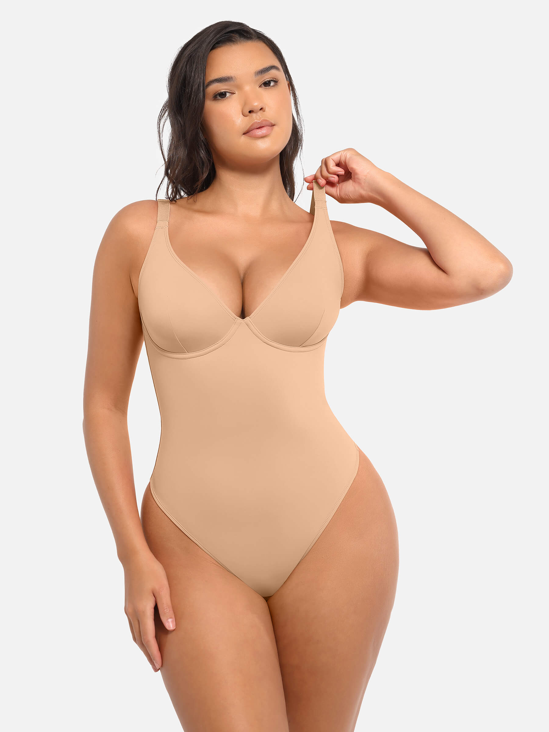 Divinegirl V Neck Tummy Control Bodysuit