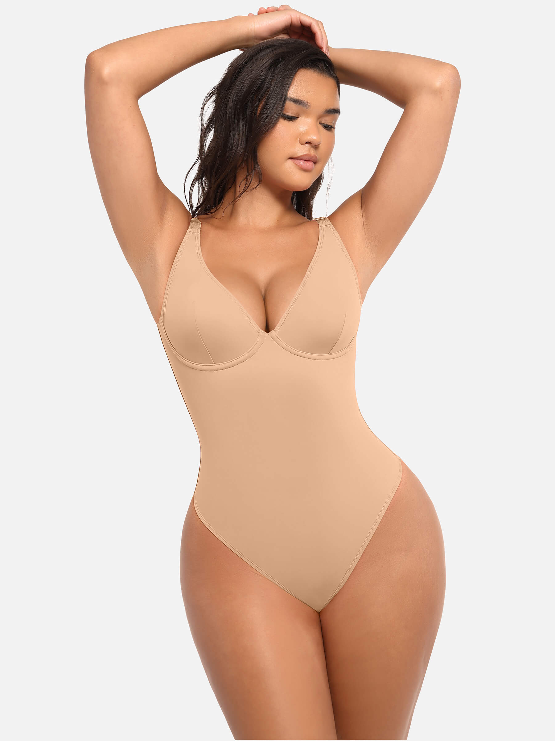 Feelingirl Deep V Neck Tummy Control Shapewear Bodysuit [BOGO]