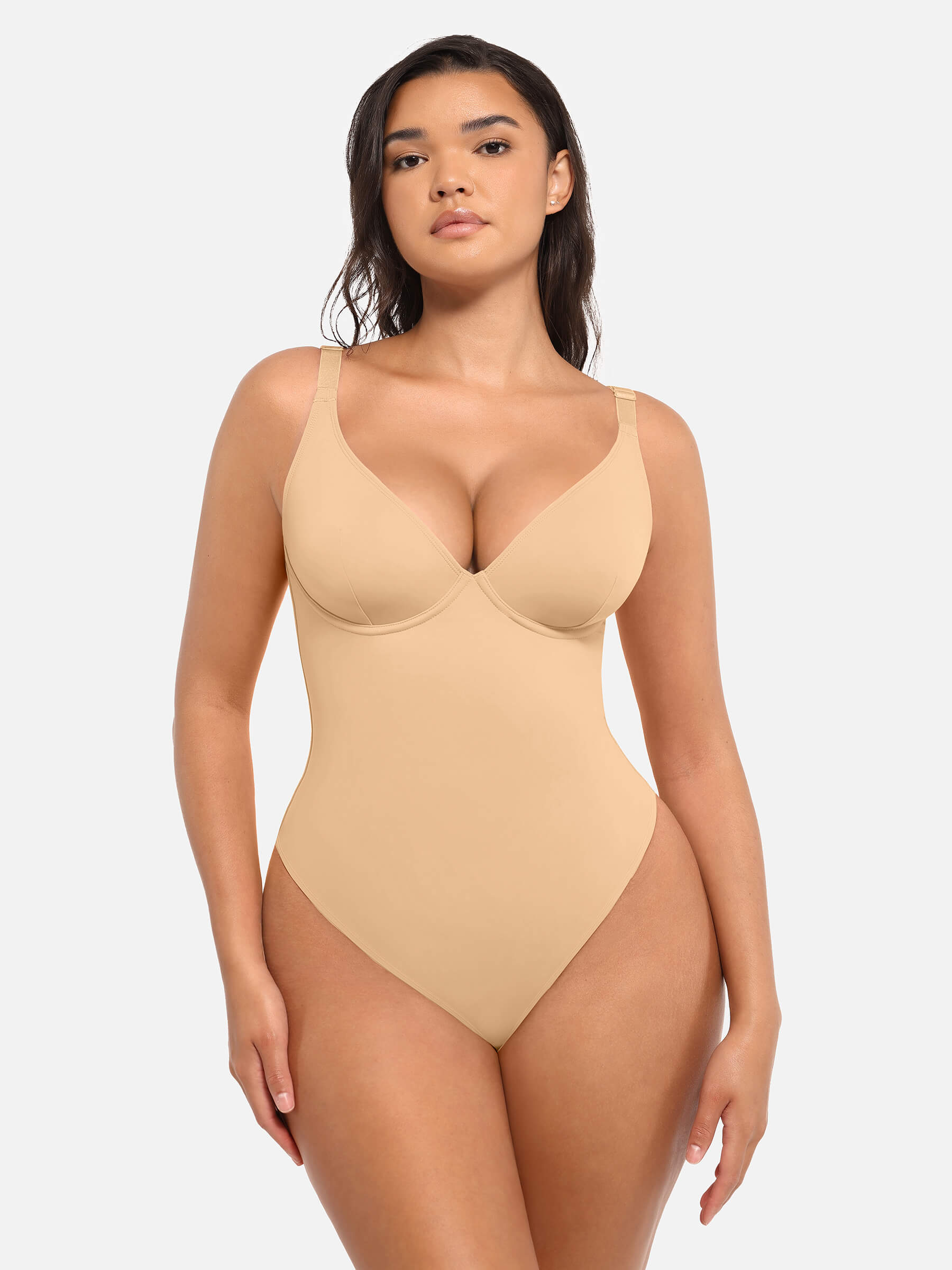 Feelingirl Deep V Neck Tummy Control Shapewear Bodysuit [BOGO]