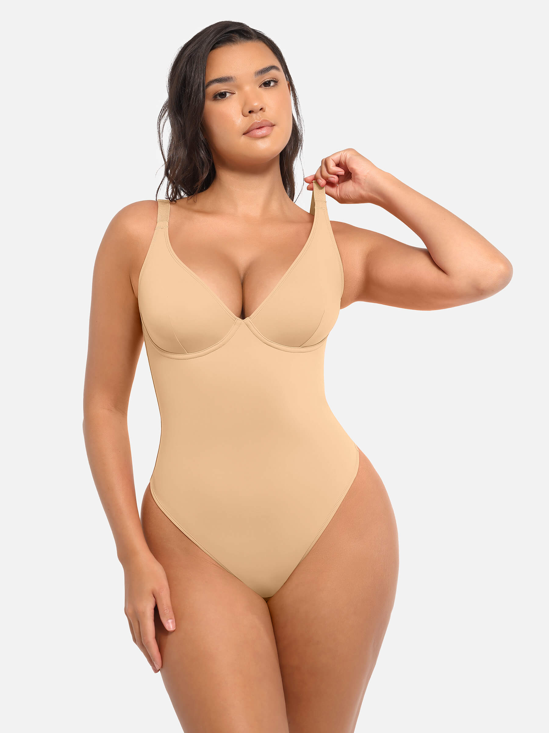 Feelingirl Deep V Neck Tummy Control Shapewear Bodysuit [BOGO]