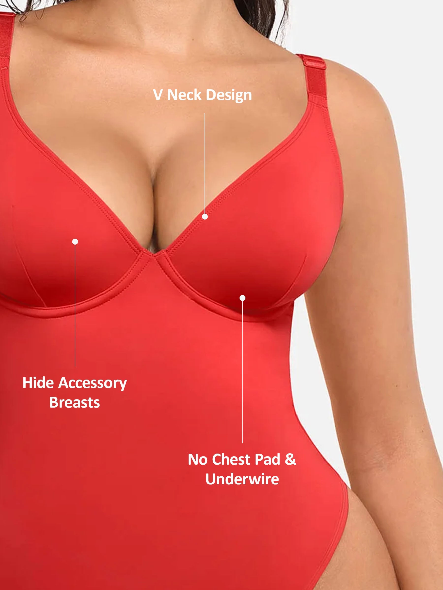 Divinegirl V Neck Tummy Control Bodysuit