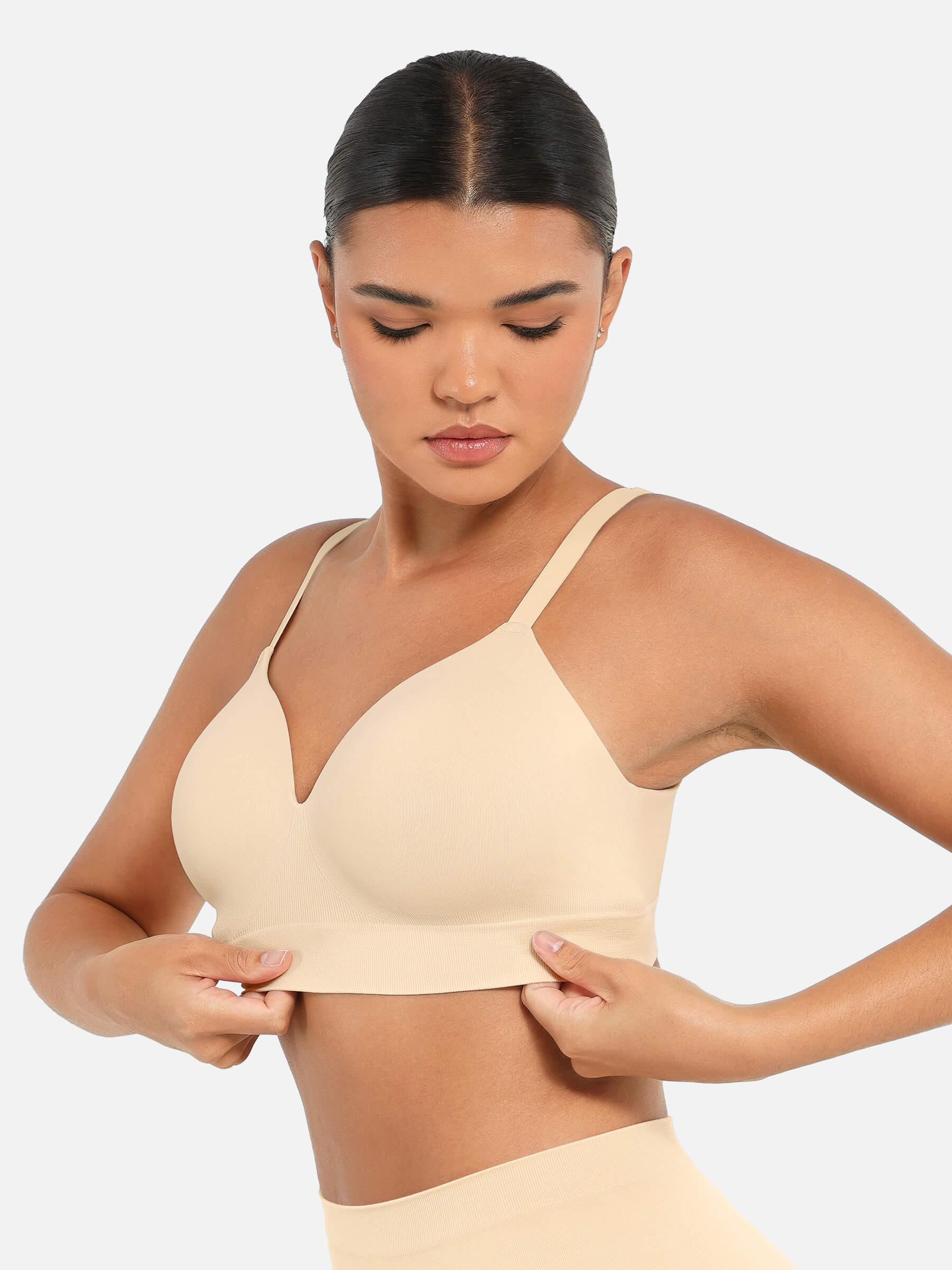 Feelingirl Full Coverage Wireless Bra + Push-Up Seamless Bra