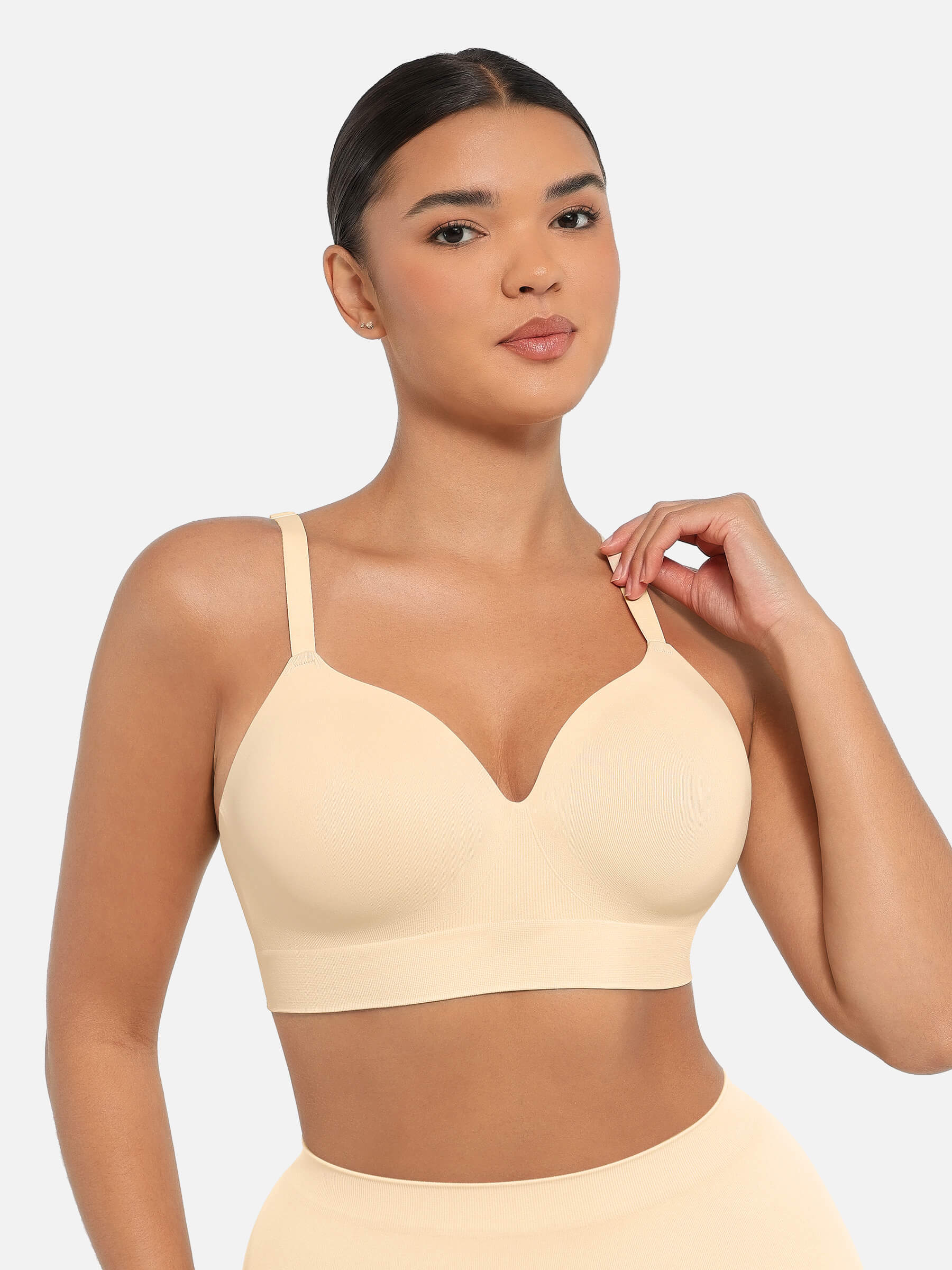 Feelingirl Full Coverage Wireless Bra + Push-Up Seamless Bra