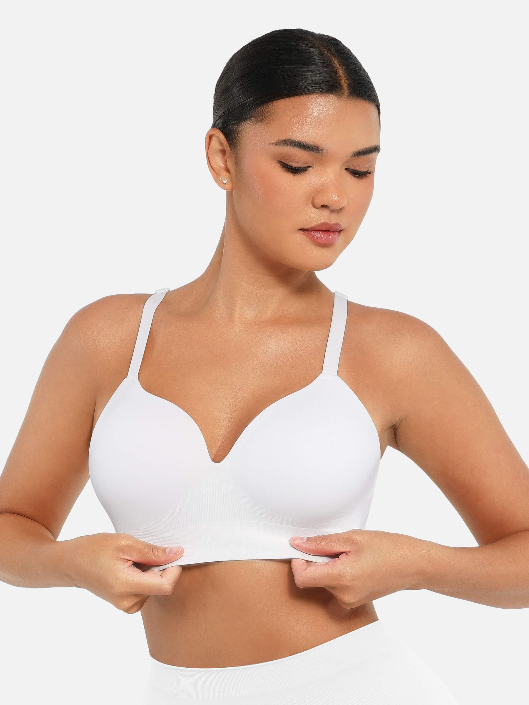 Feelingirl Full Coverage Wireless Bra + Push-Up Seamless Bra