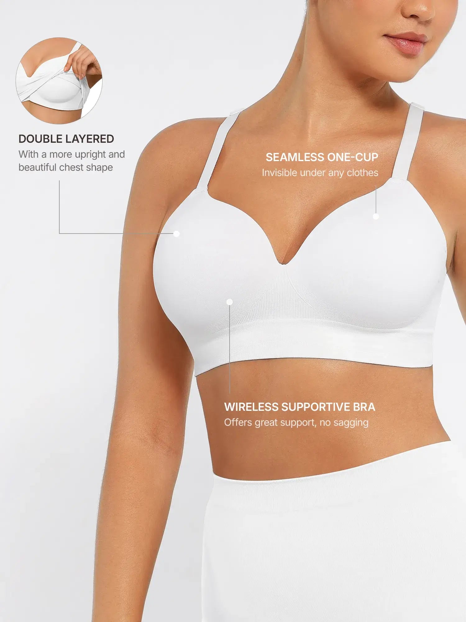 Feelingirl Wireless Push-Up Comfort Full Coverage Bra [BOGO]