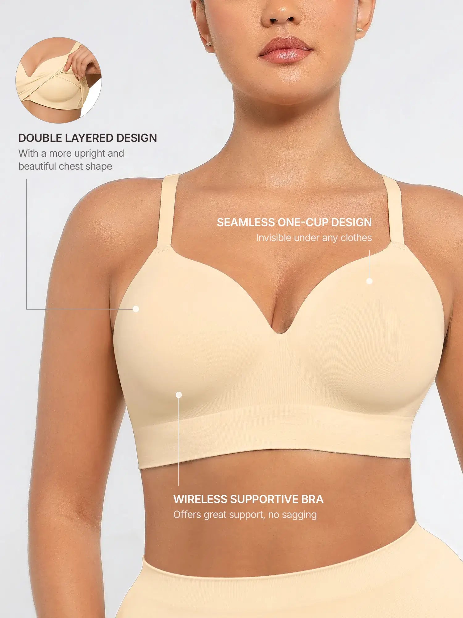 Feelingirl Wireless Push-Up Comfort Full Coverage Bra [BOGO]