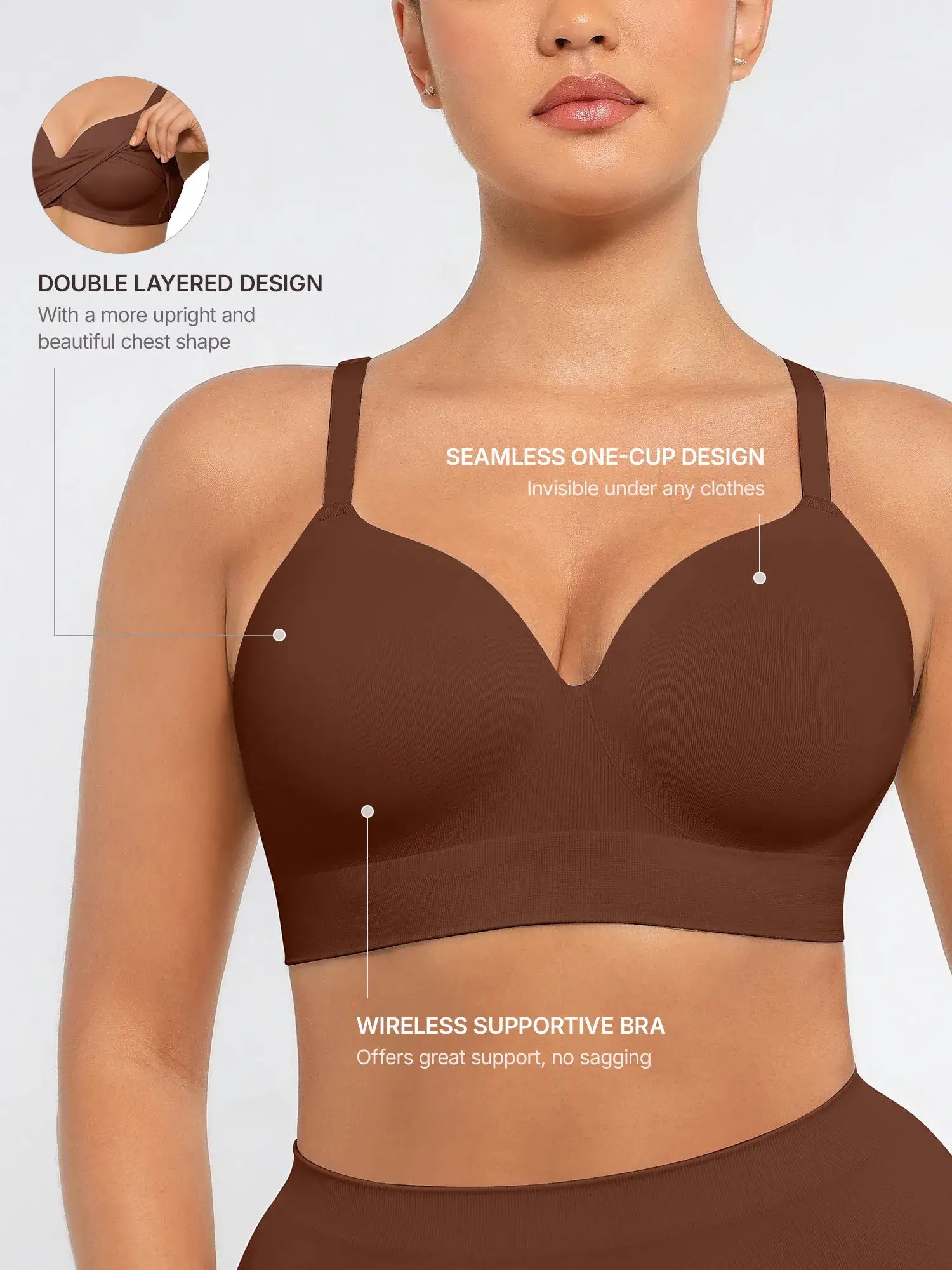 Feelingirl Wireless Push-Up Comfort Full Coverage Bra [BOGO]