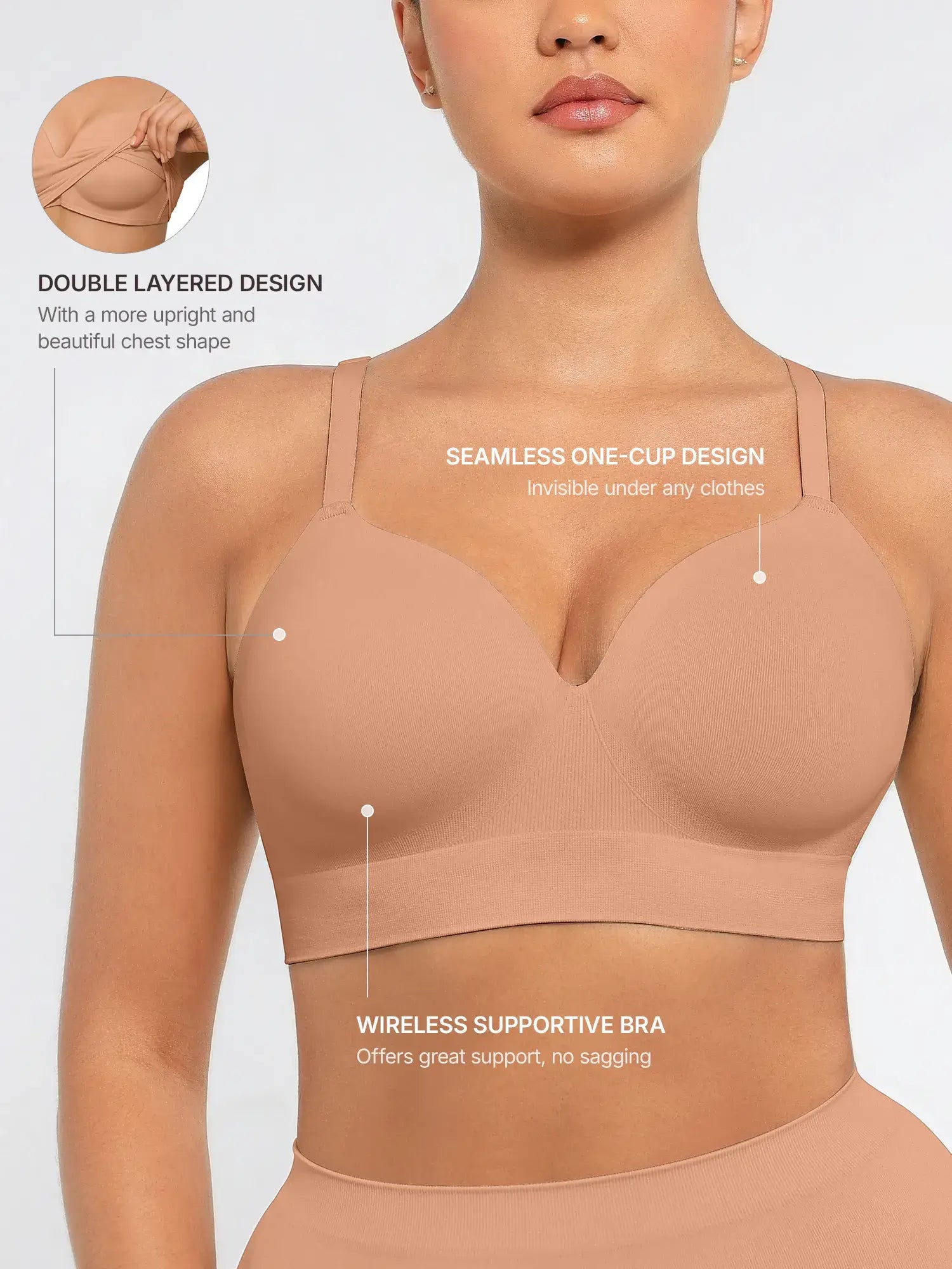 Feelingirl Full Coverage Push-Up Comfort Wireless Bra